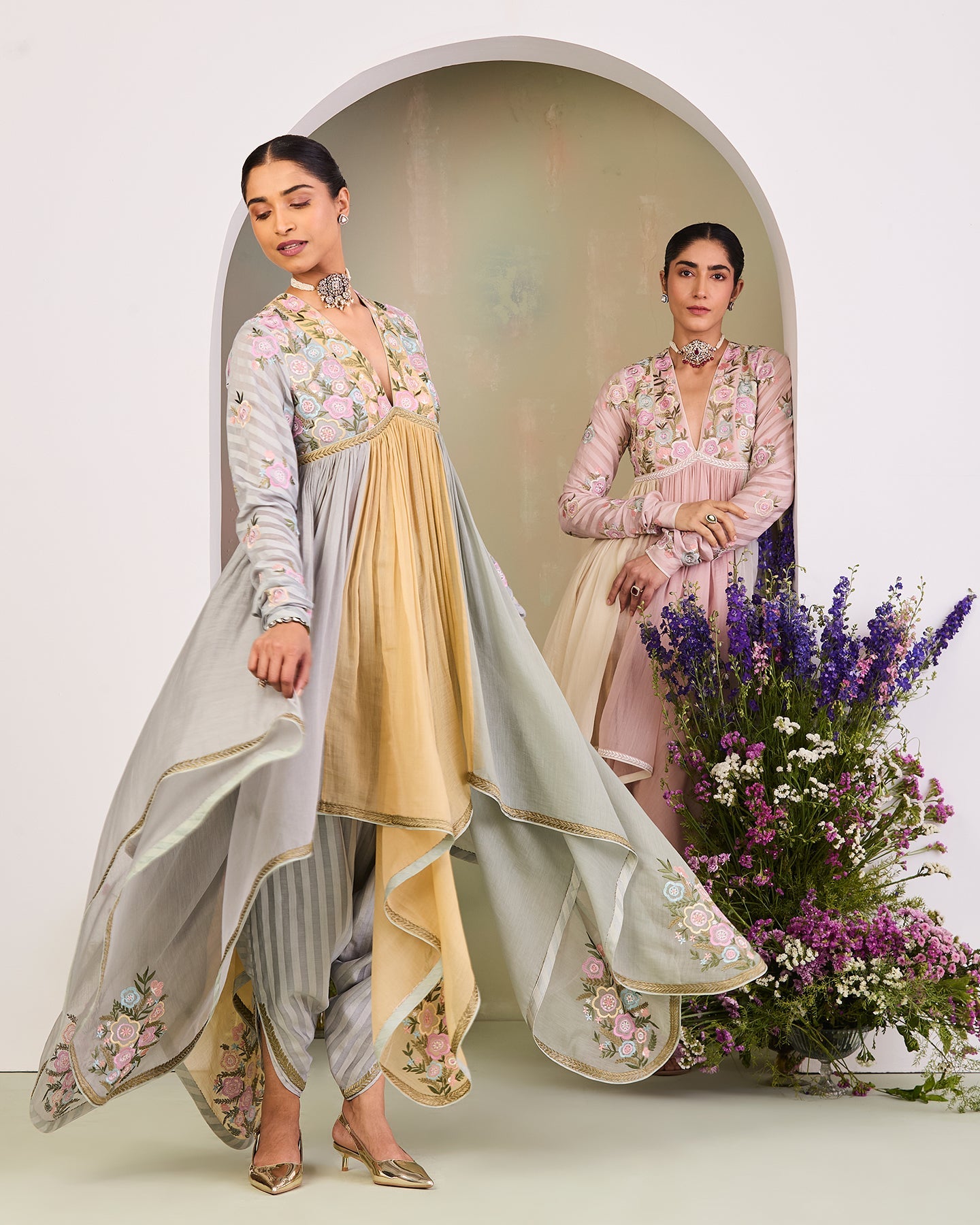 mishka long anarkali set