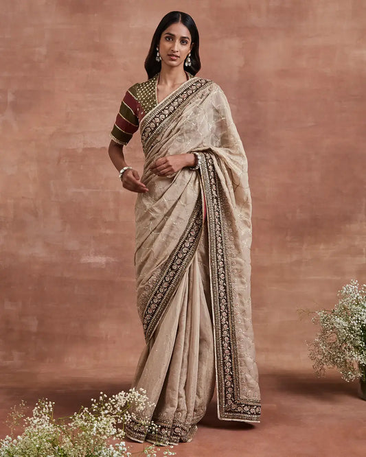 kakoli saree set gold ochre