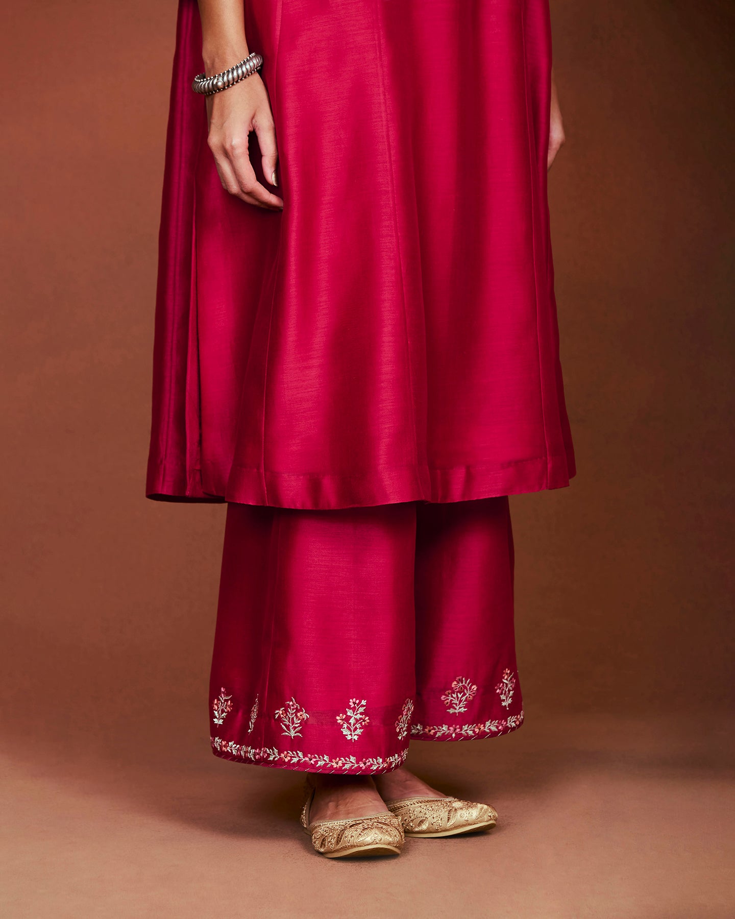 Oor Deep Red Long Kurta Set