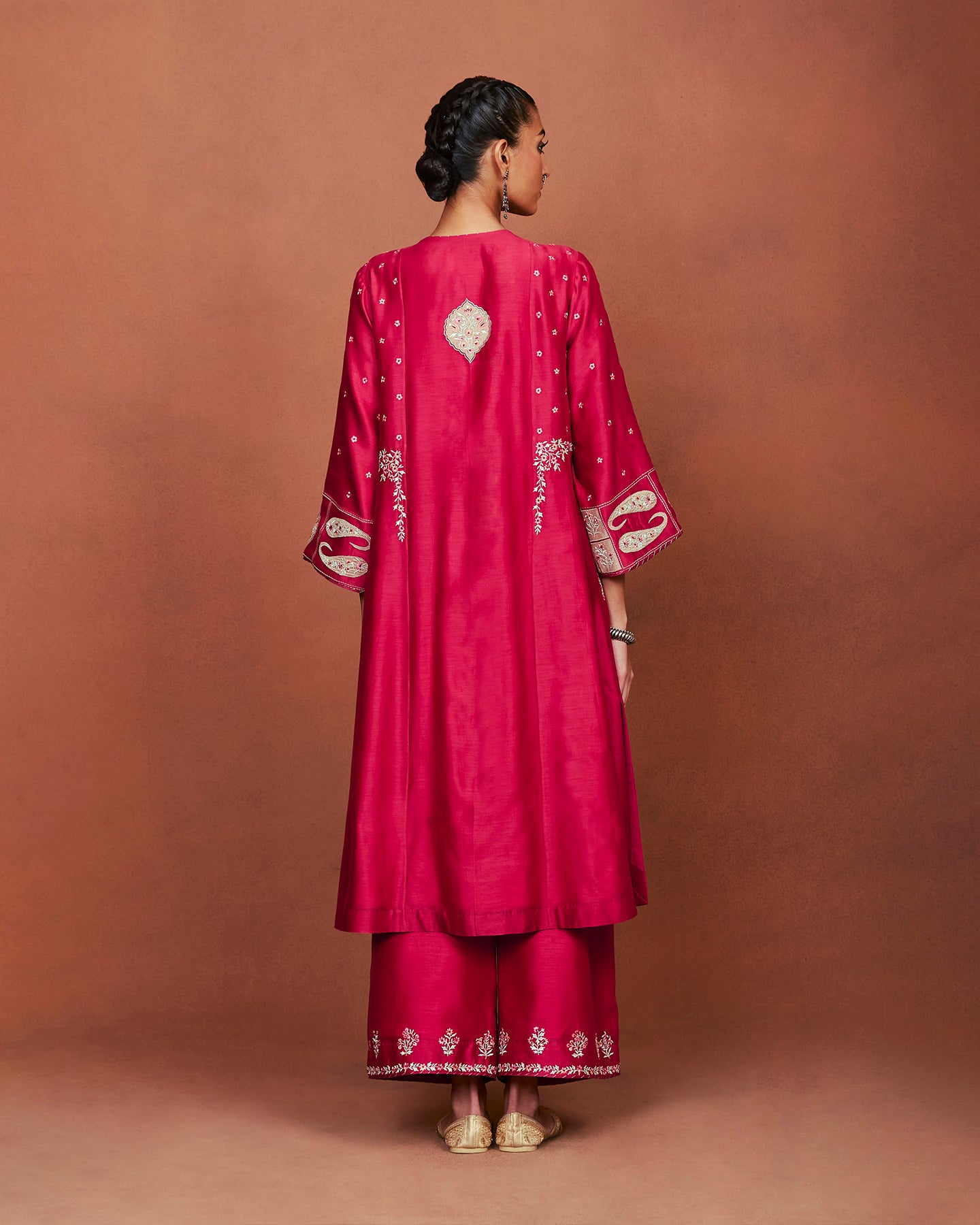 Oor Deep Red Long Kurta Set