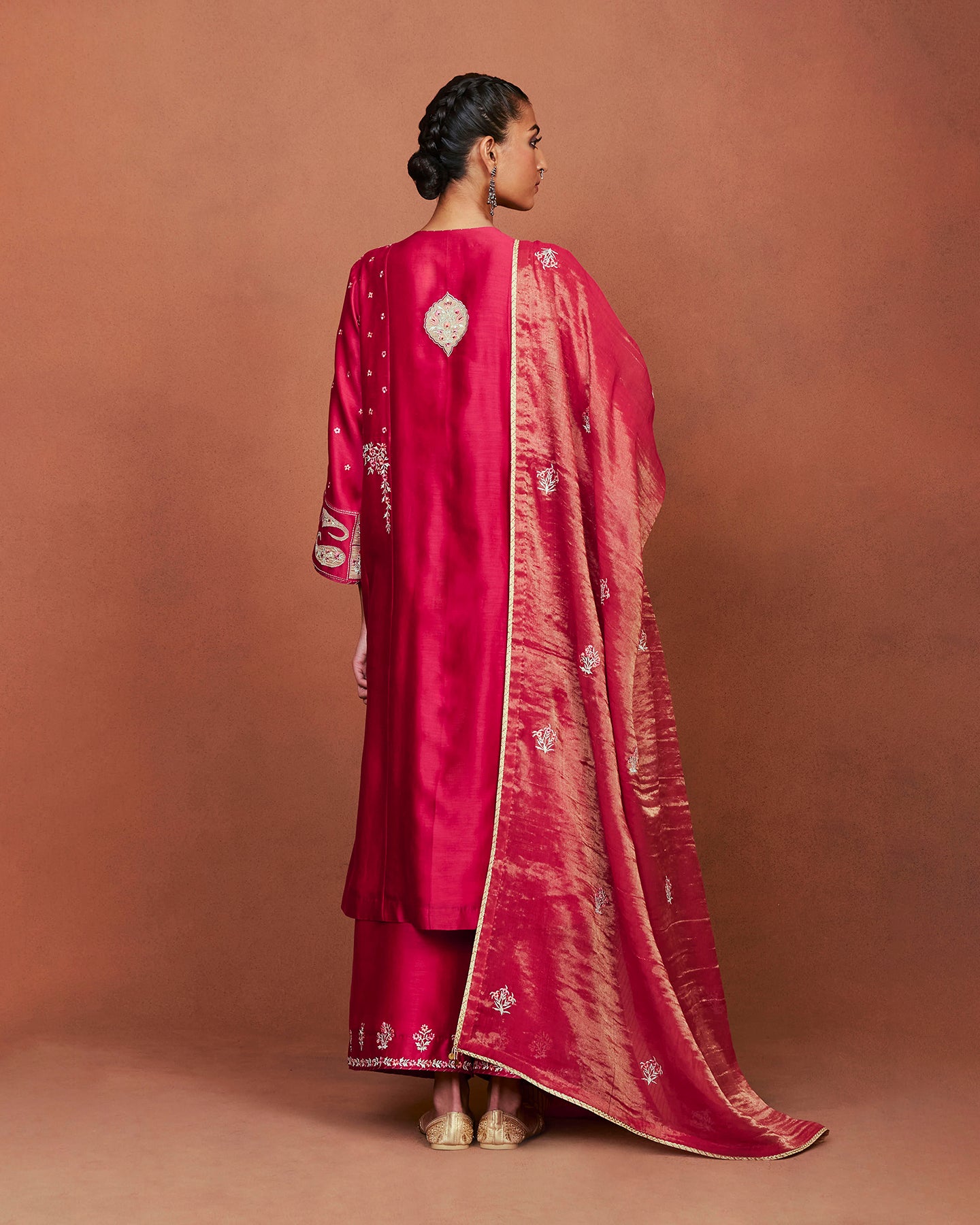Oor Deep Red Long Kurta Set