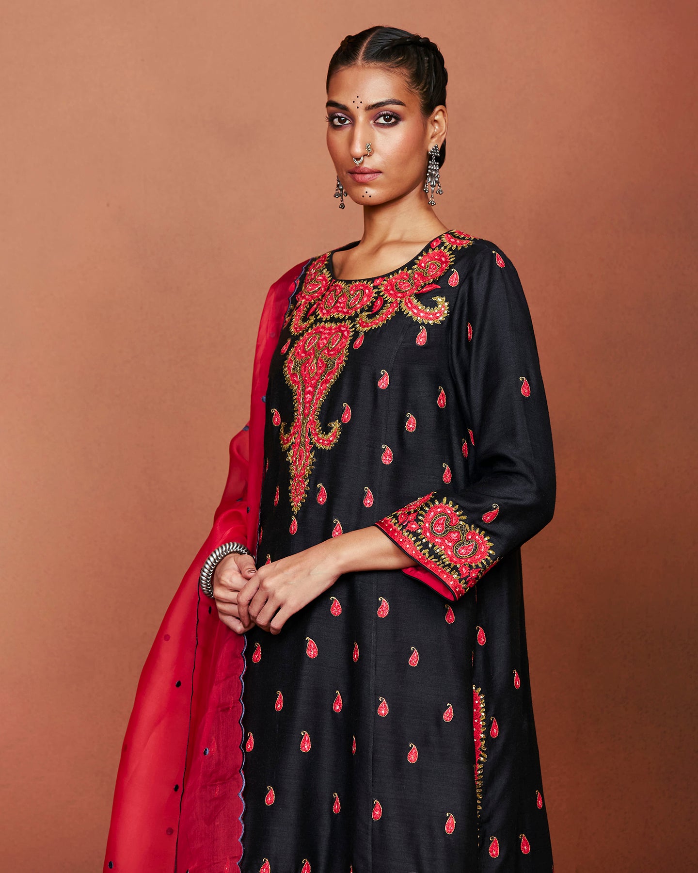 Nai Black Short Kurta Set