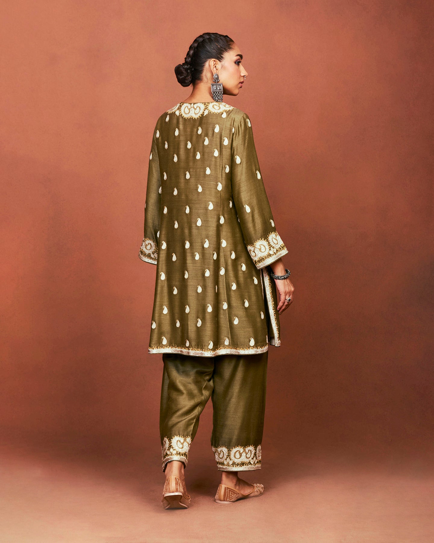 Nai Olive Green Short Kurta Set