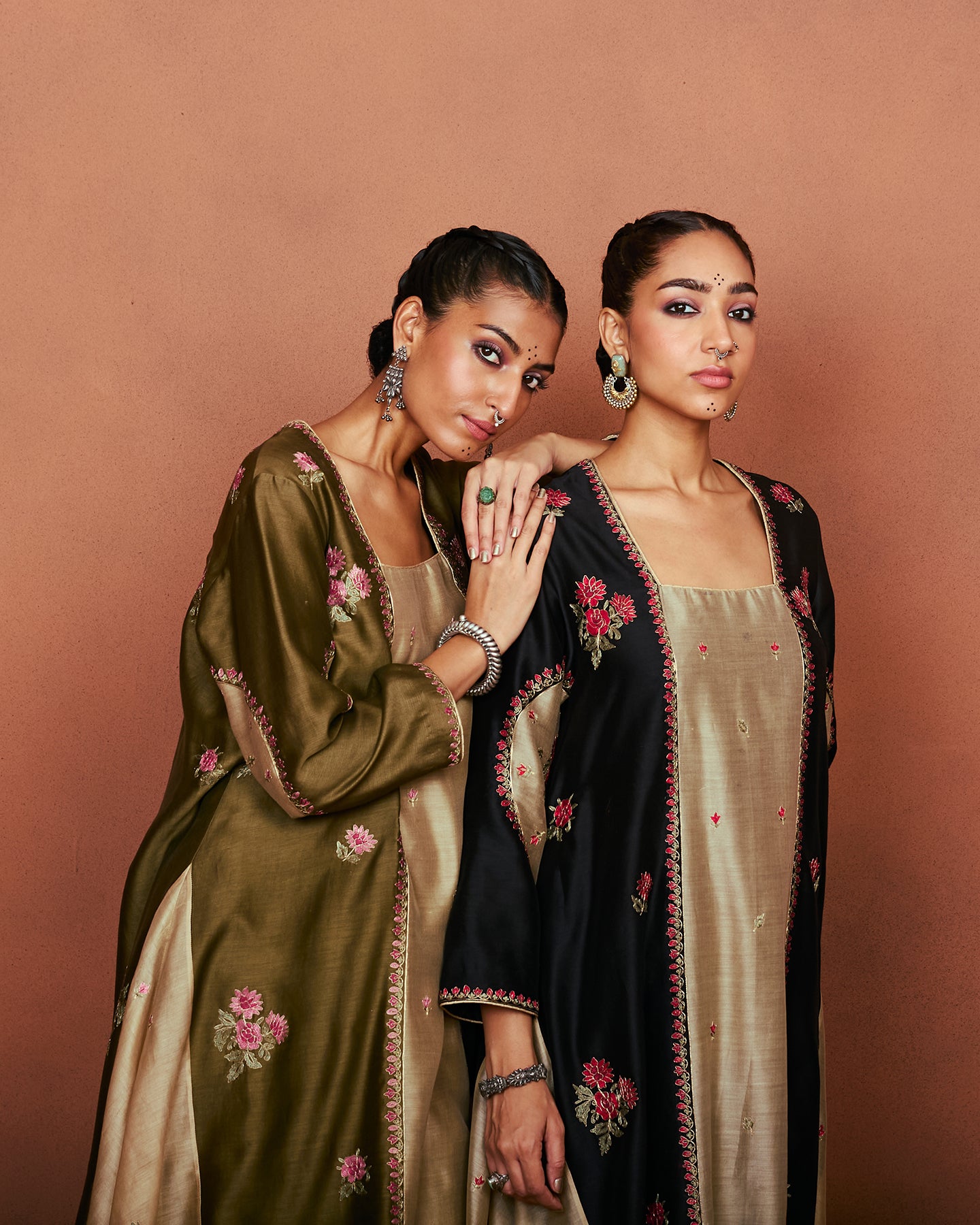 Leya Olive Green Long Kurta Set