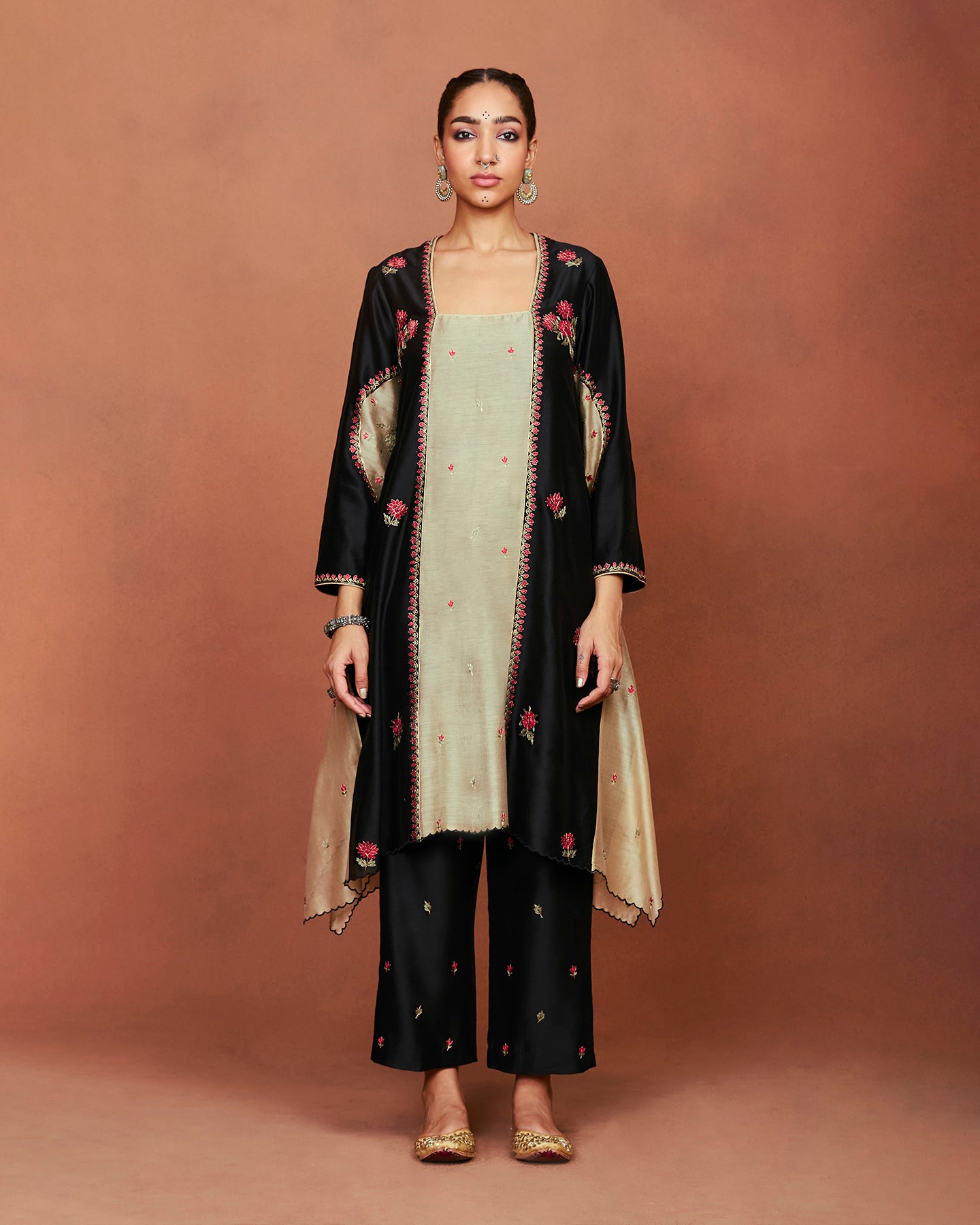 Leya Black Long Kurta Set
