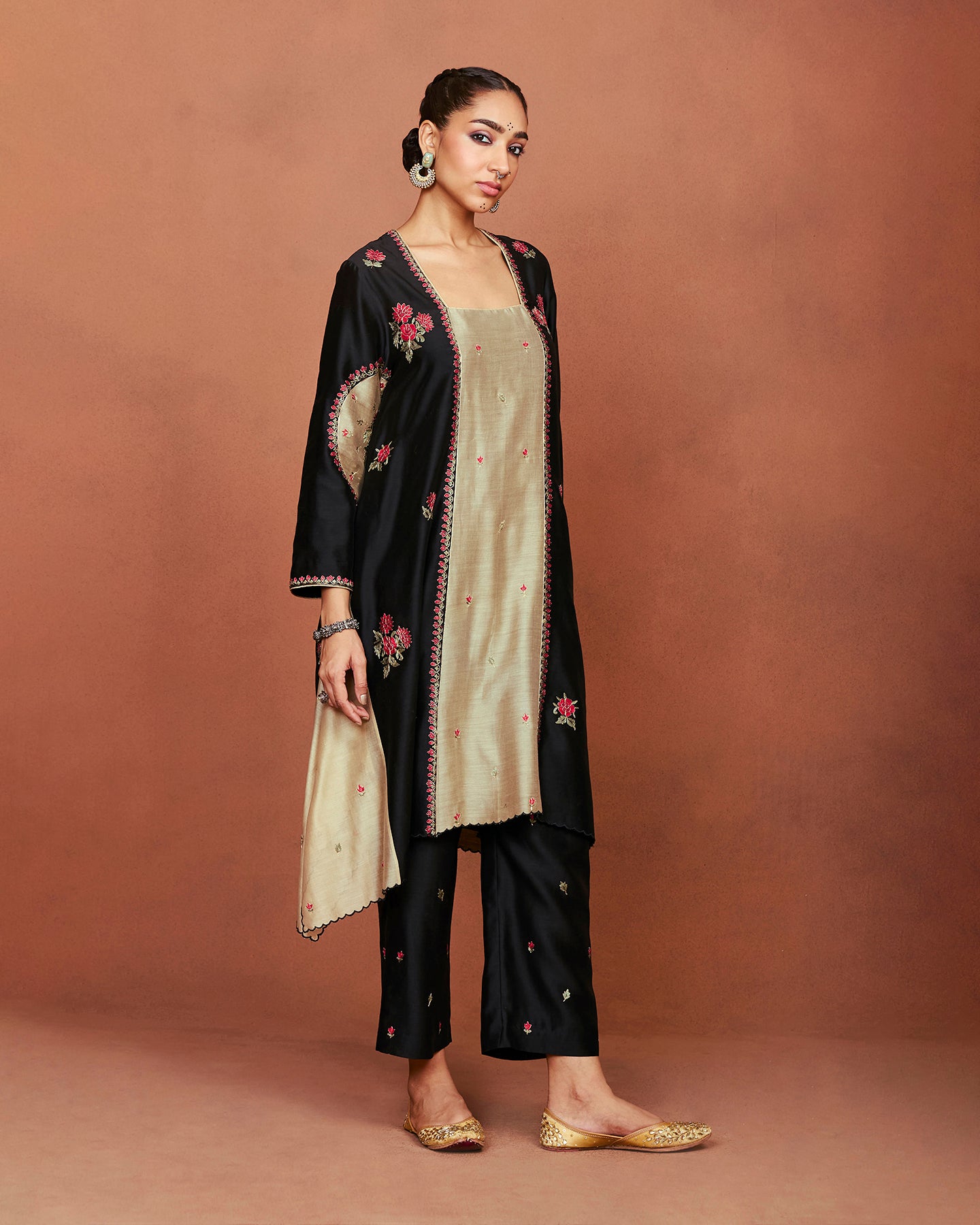 Leya Black Long Kurta Set