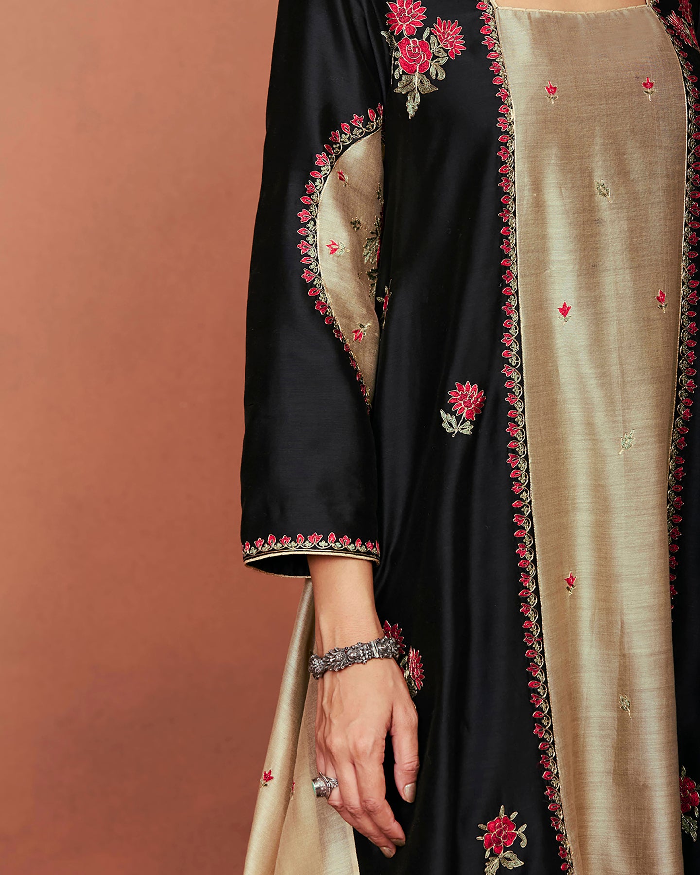 Leya Black Long Kurta Set