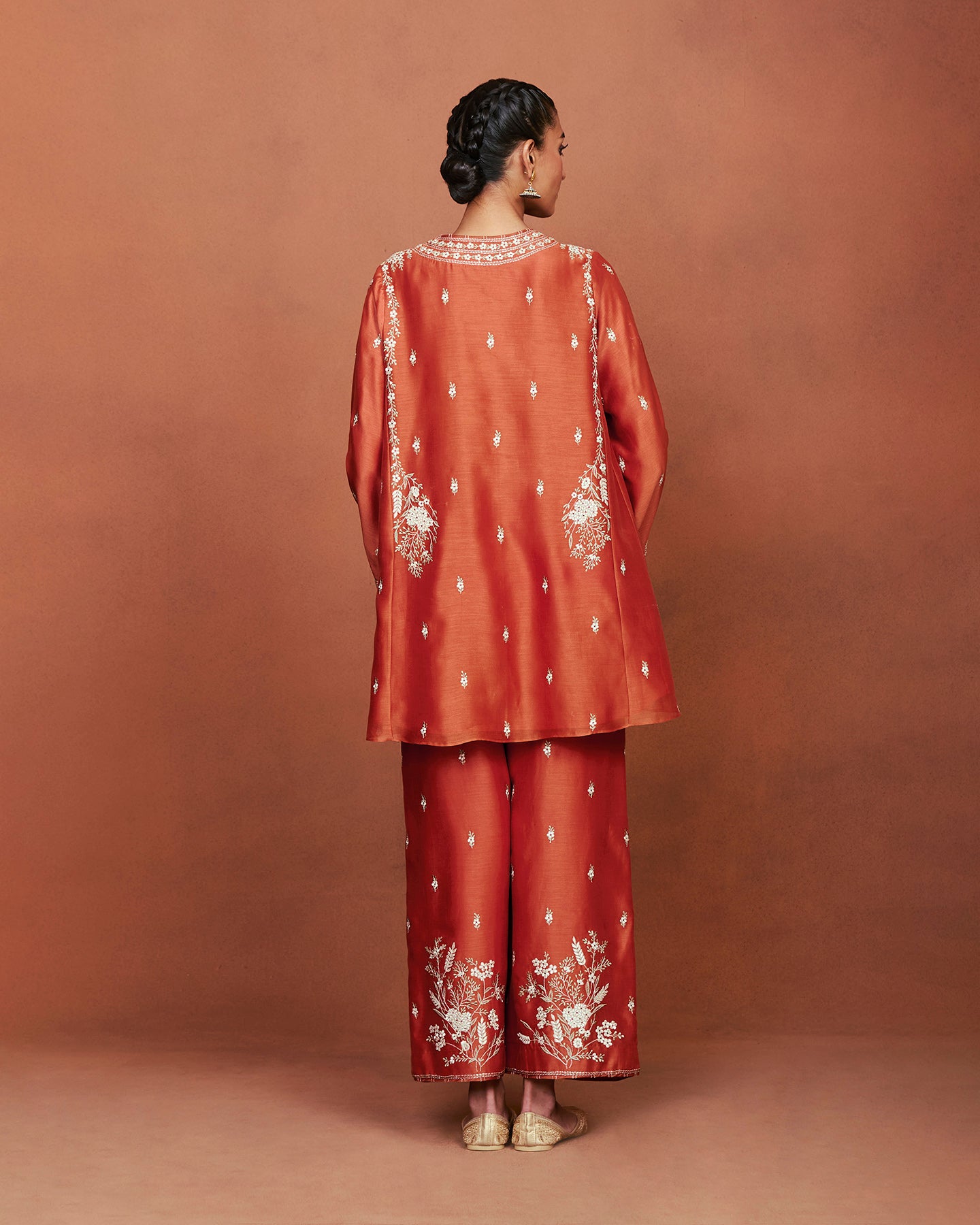 Azi Rusty Orange Short Kurta Set