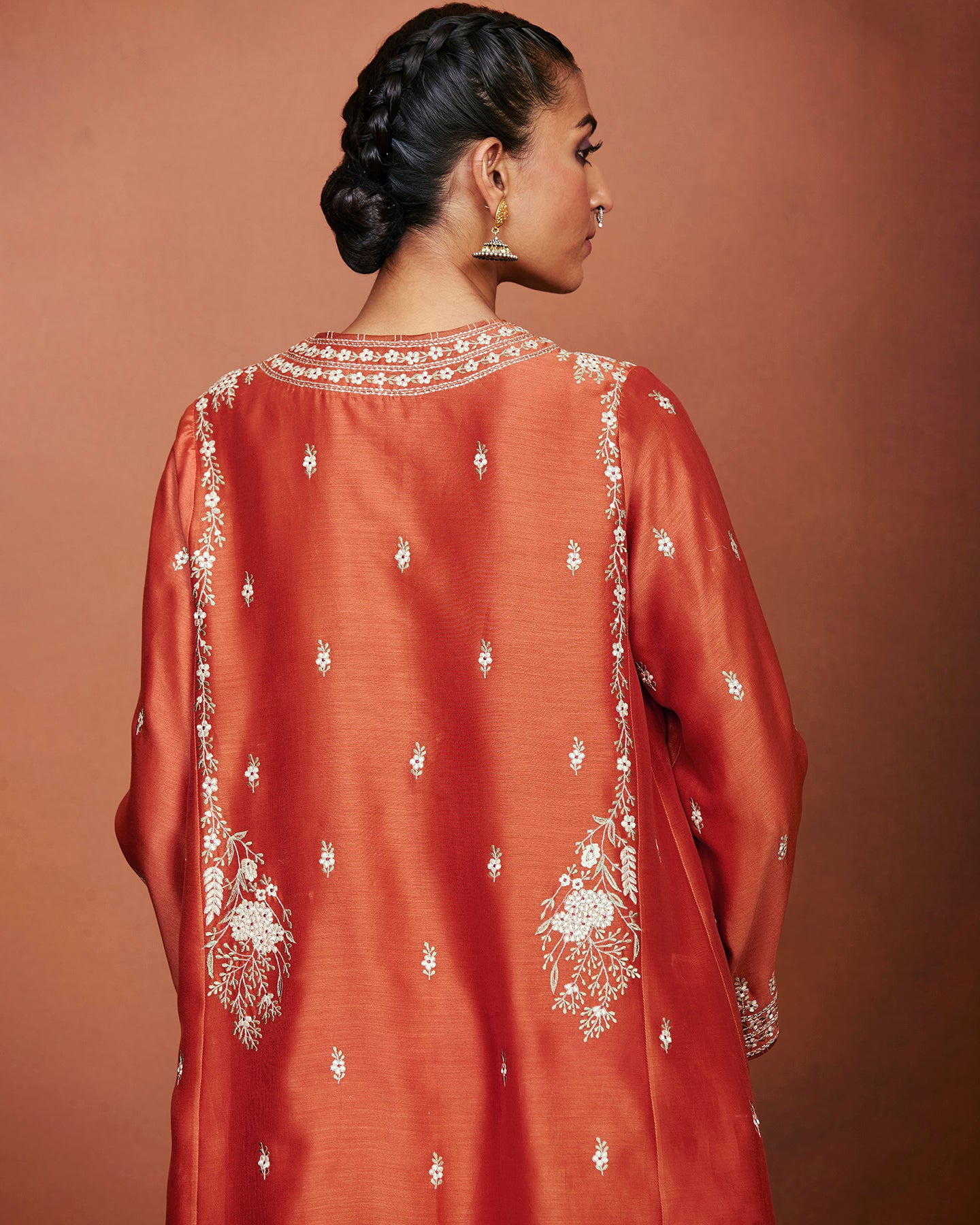 Azi Rusty Orange Short Kurta Set