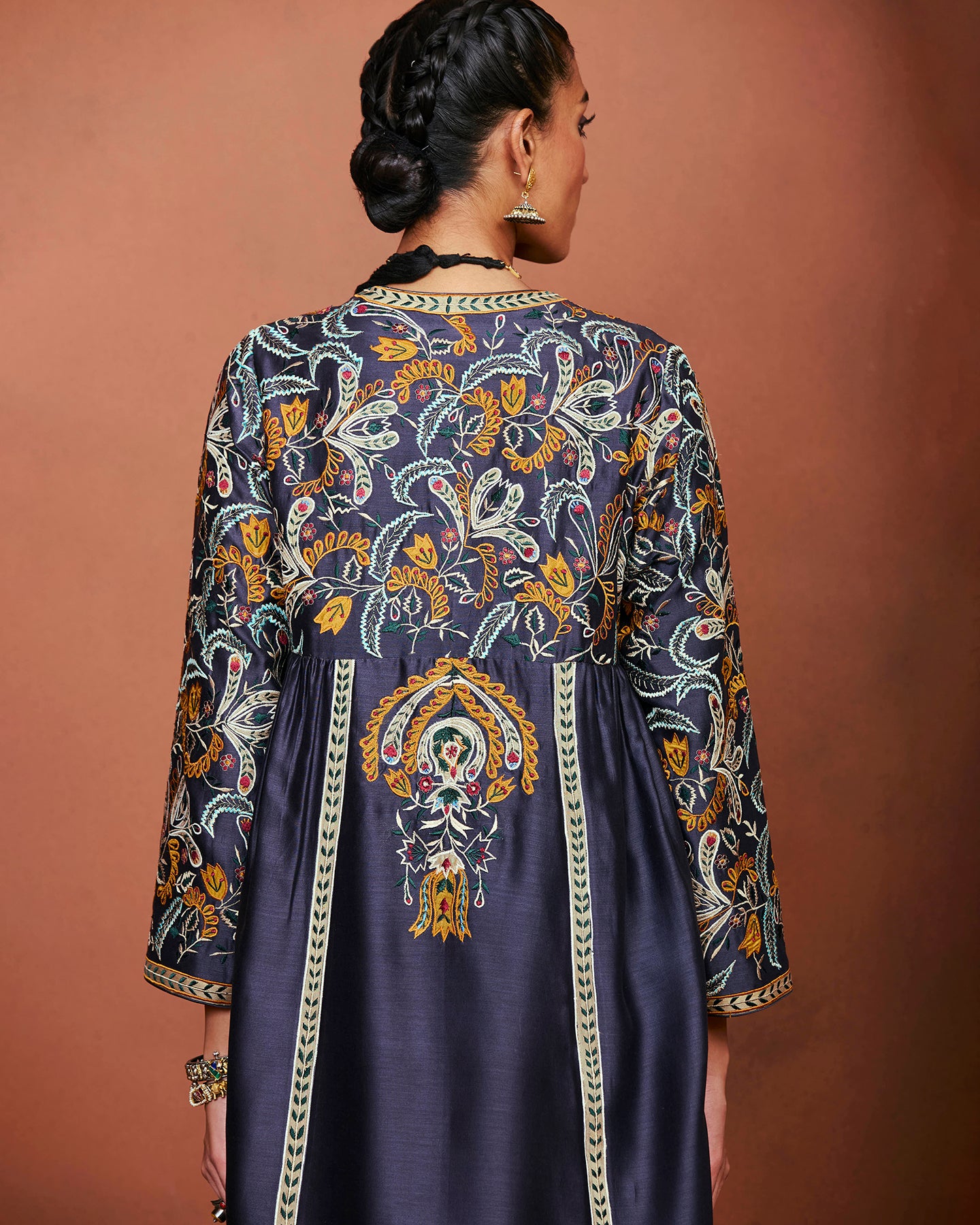 Nira Charcoal Grey Long Kurta Set