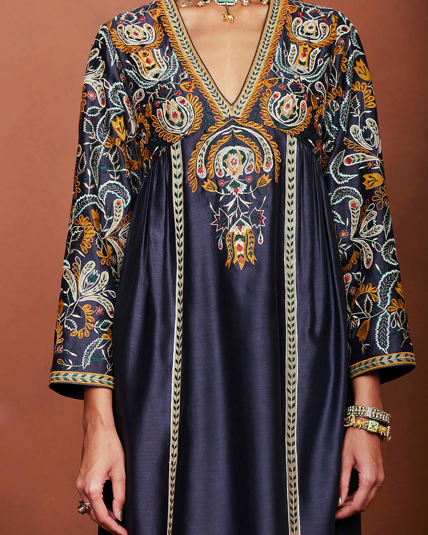 Nira Charcoal Grey Long Kurta Set