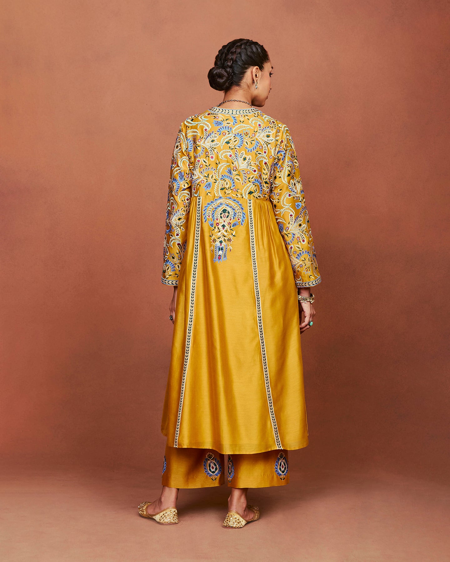 Nira Mustard Long Kurta Set