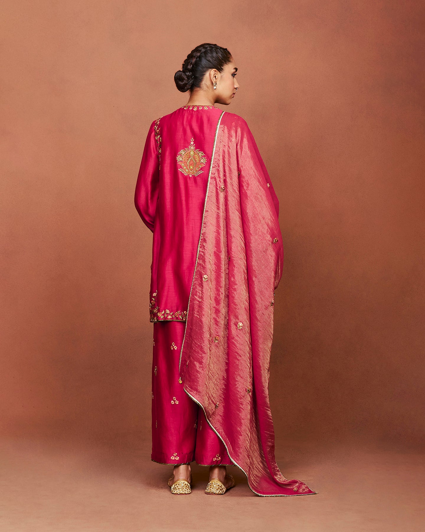 Zoa Deep Red Short Kurta Set