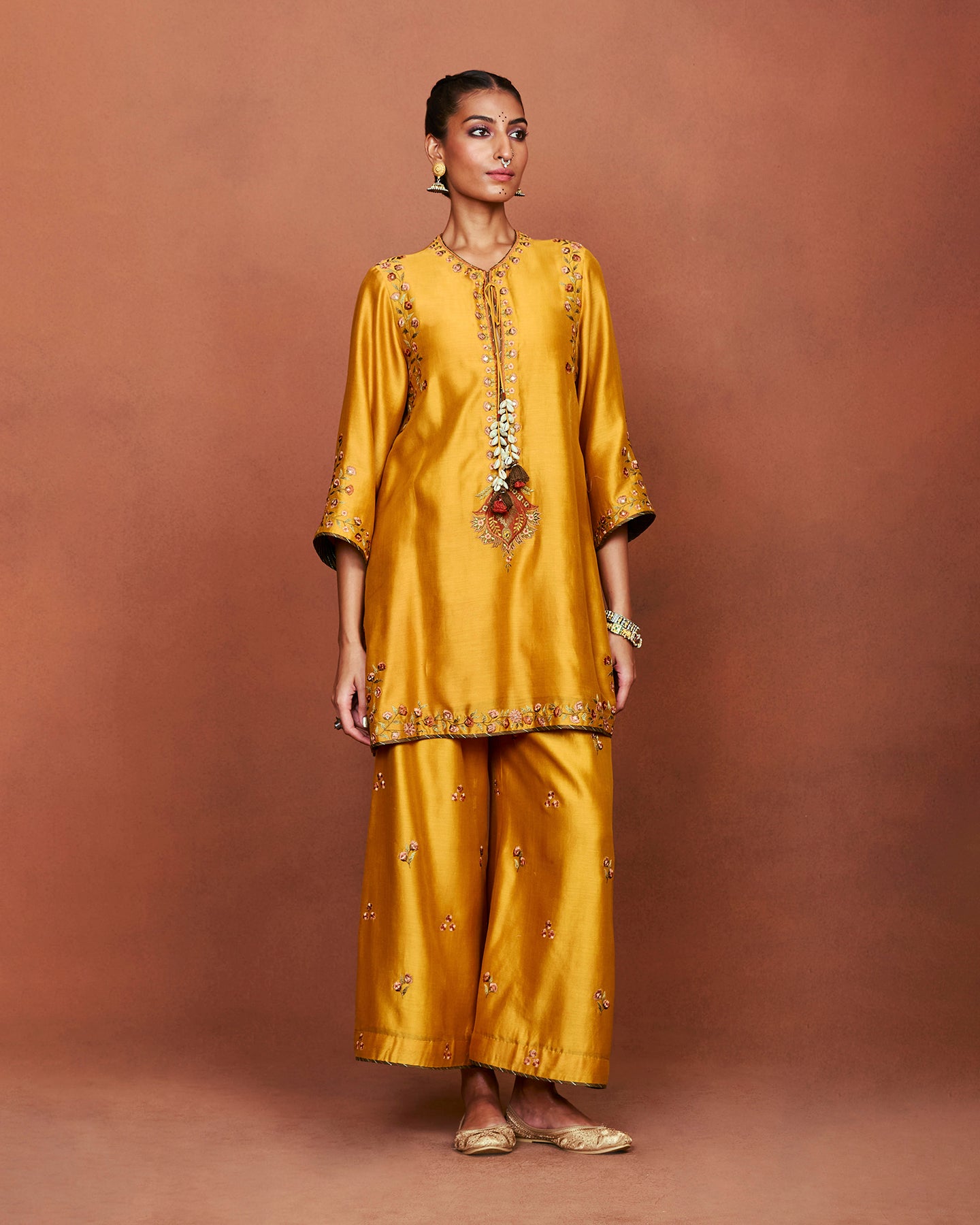 Zoa Mustard Short Kurta Set