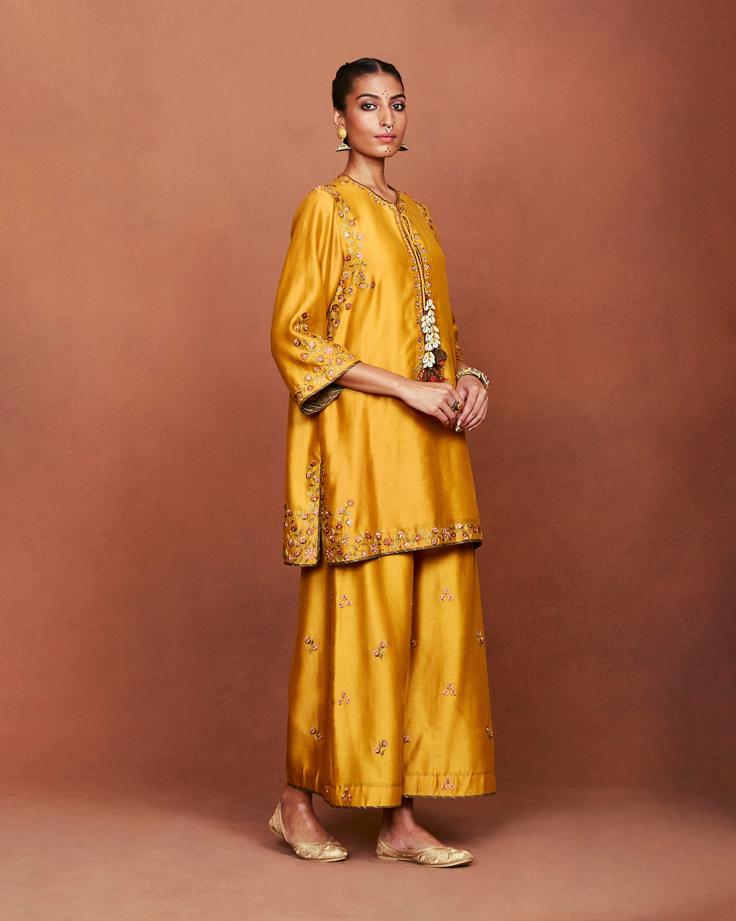 Zoa Mustard Short Kurta Set