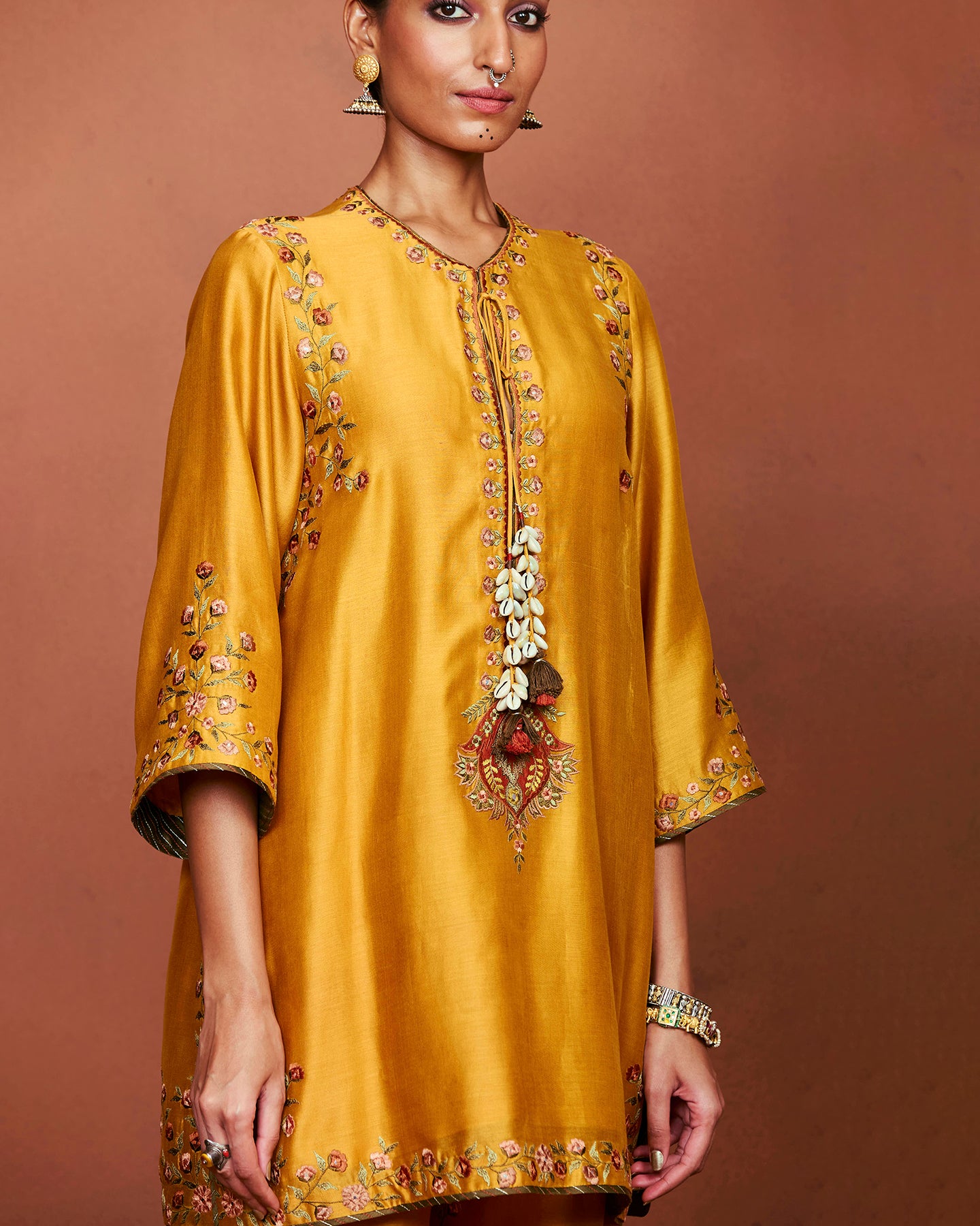 Zoa Mustard Short Kurta Set