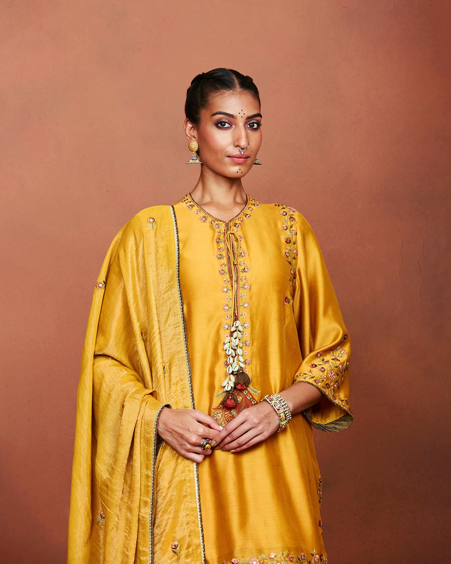Zoa Mustard Short Kurta Set