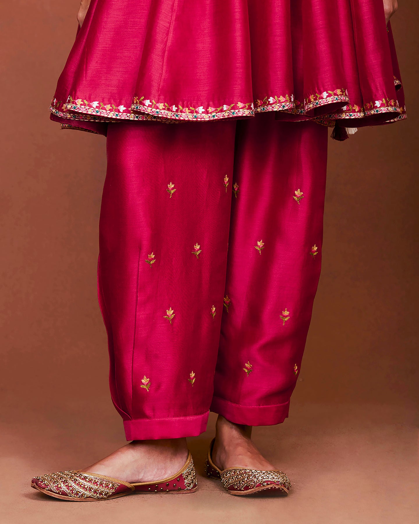 Rai Red Short Anarkali Set
