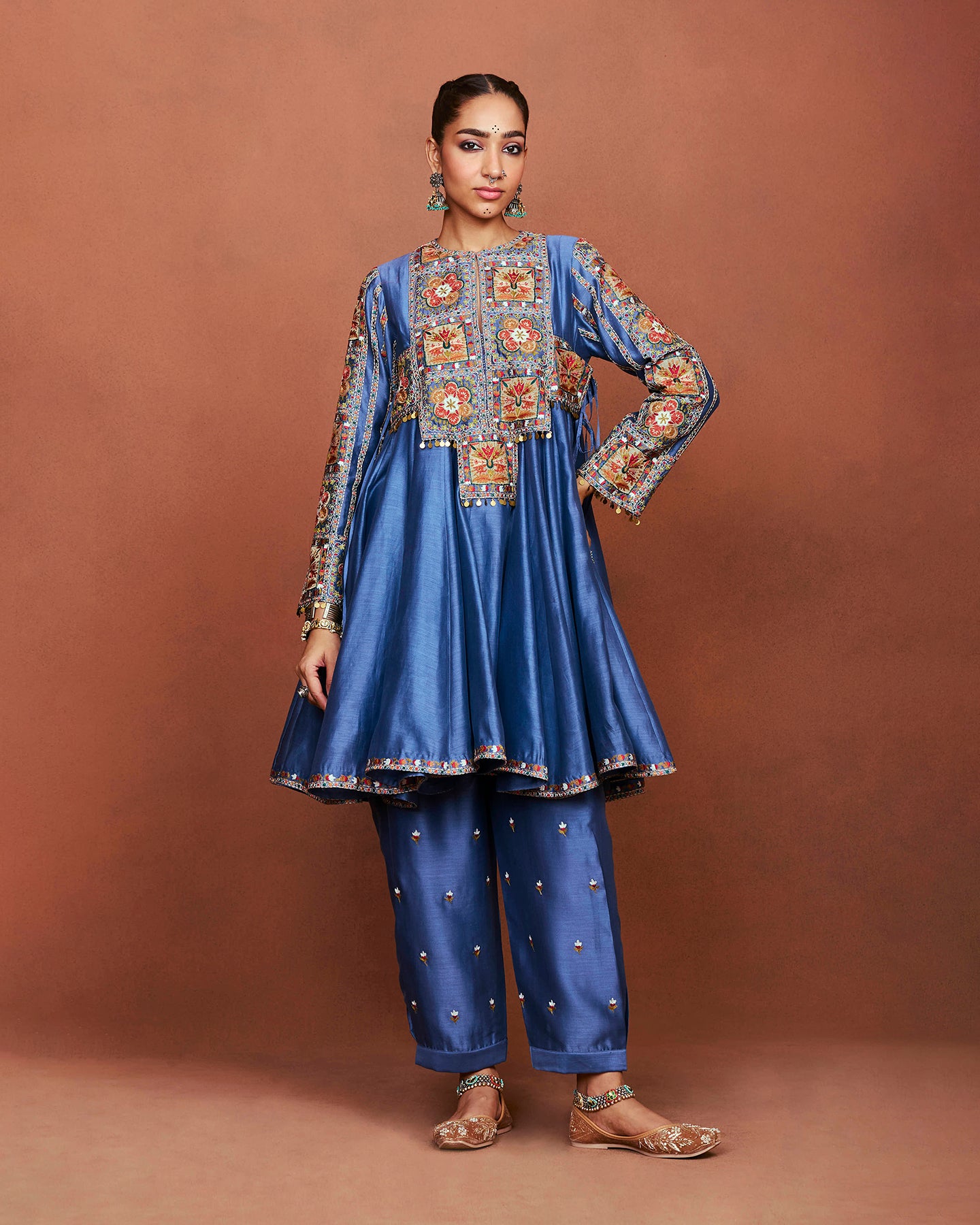 Rai Blue Short Anarkali Set