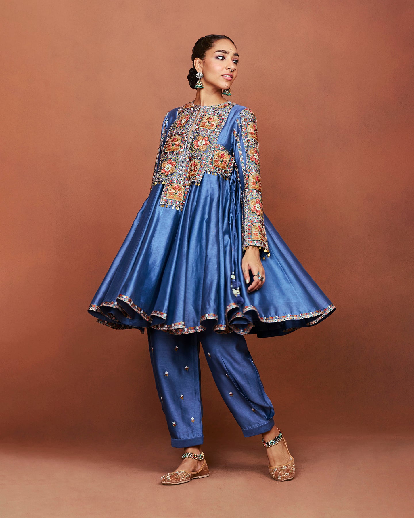 Rai Blue Short Anarkali Set