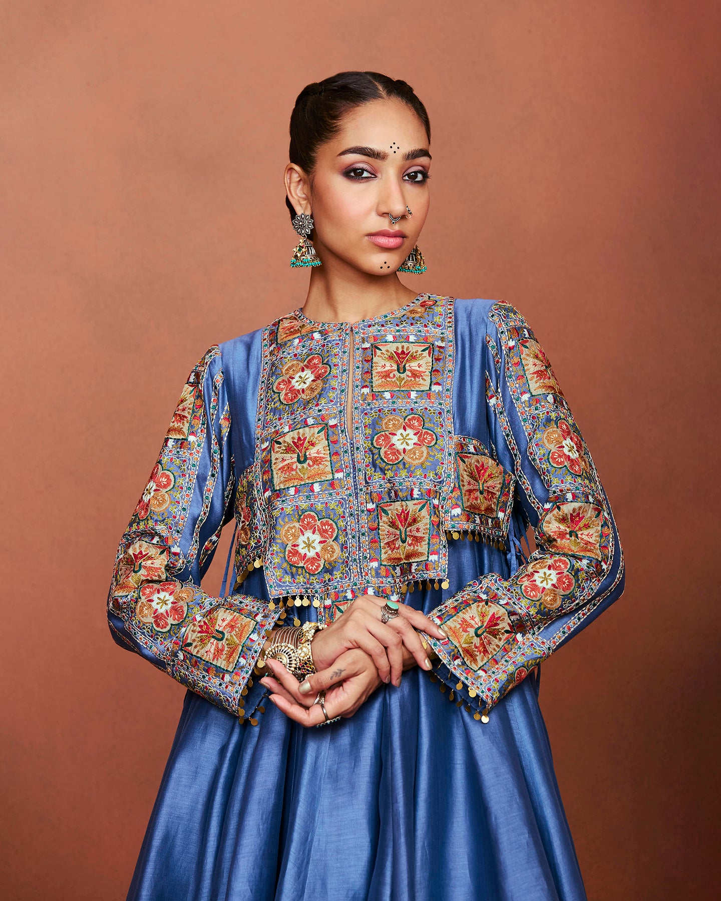 Rai Blue Short Anarkali Set
