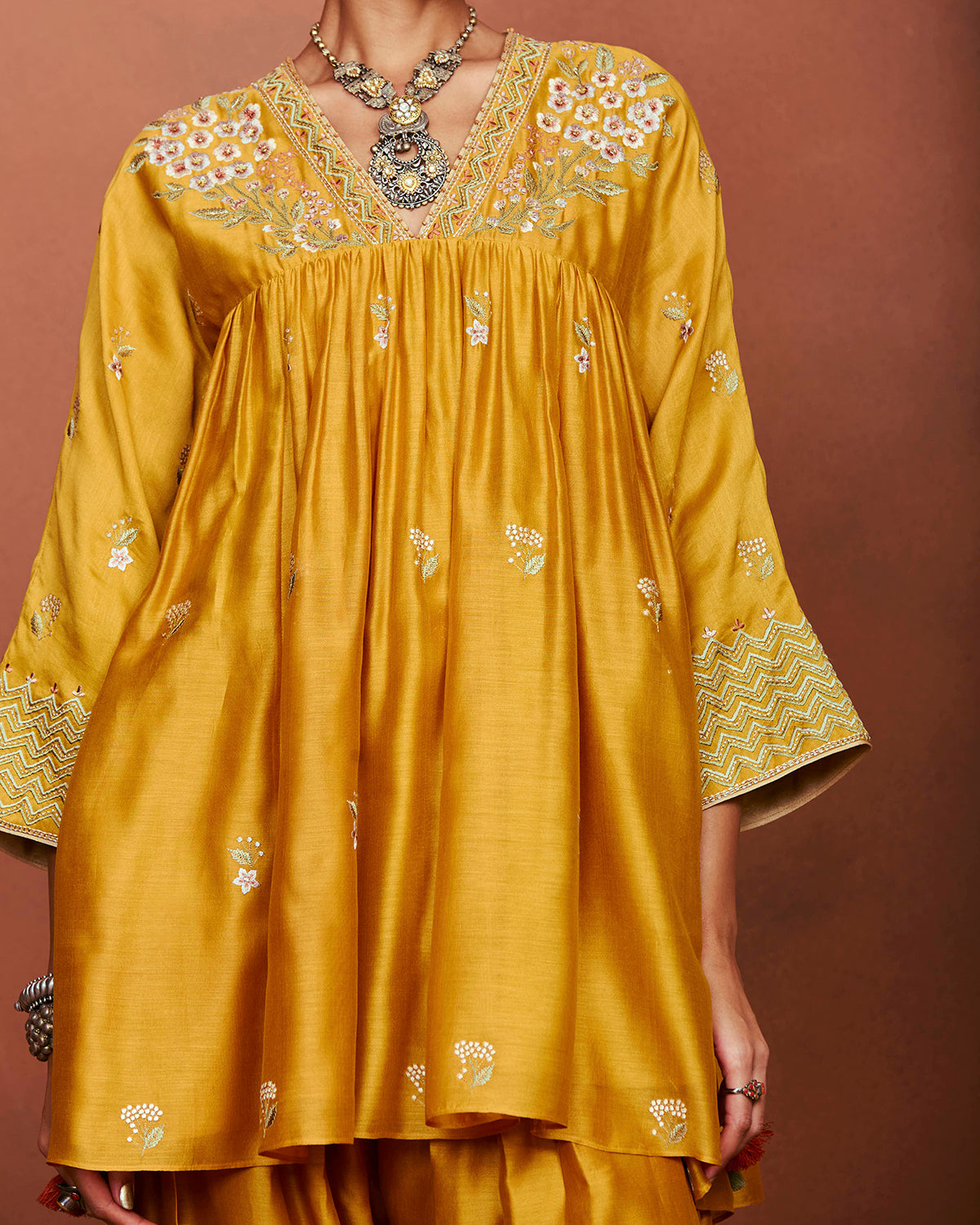 Moha Mustard Short Kurta Set