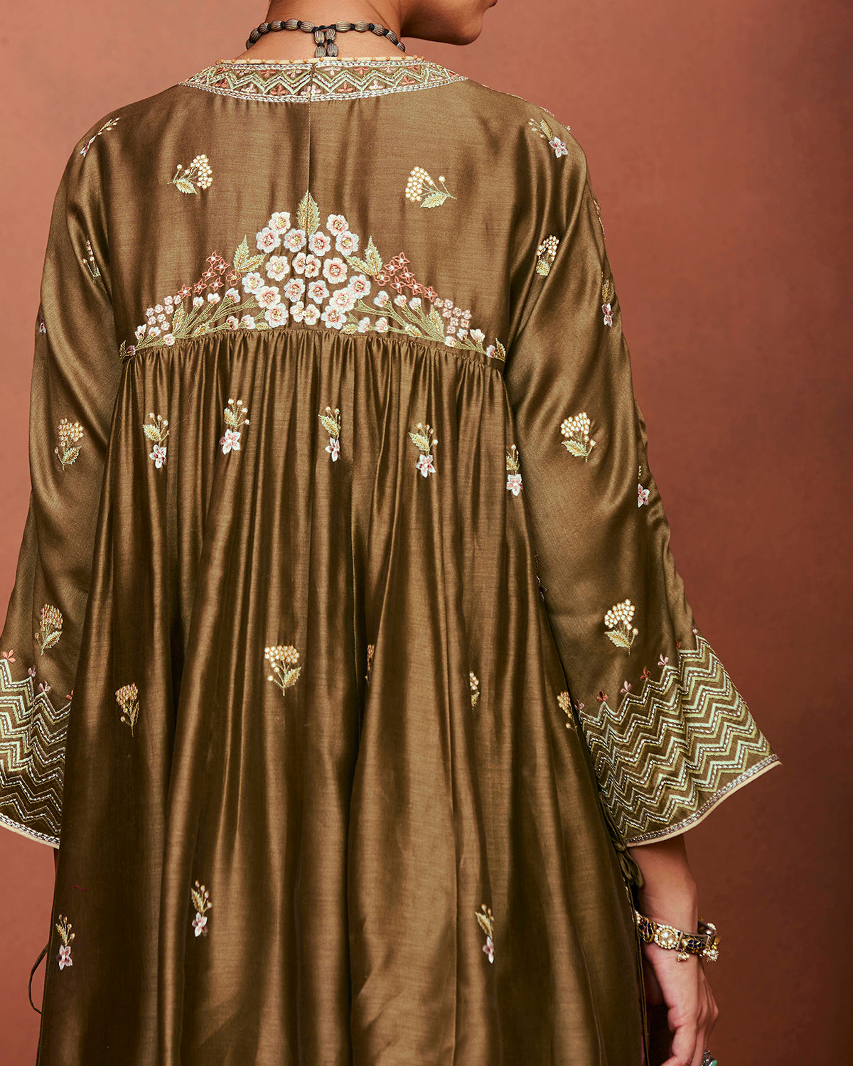 Moha Olive Green Short Kurta Set