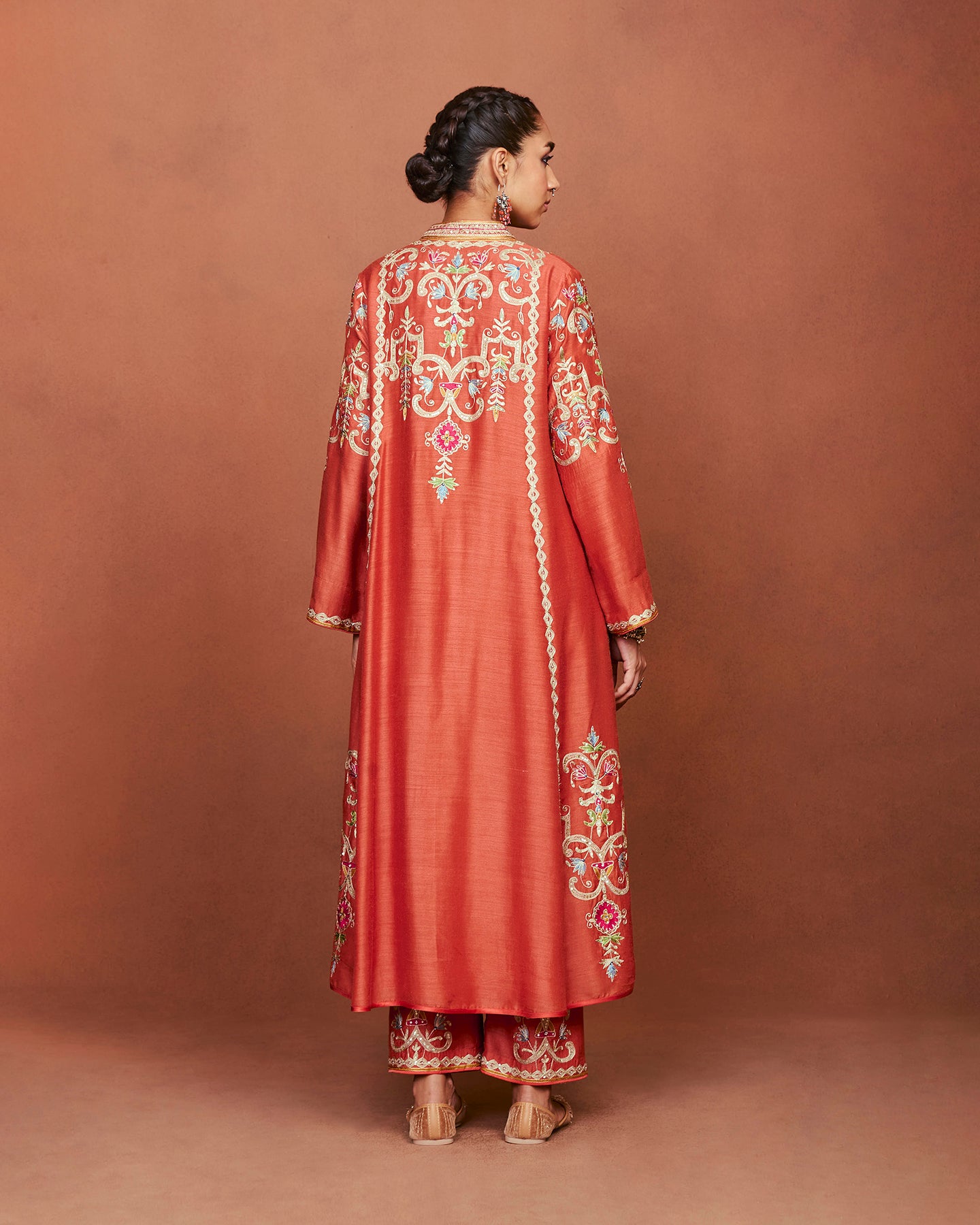 Amu Rusty Orange Long Kurta Set