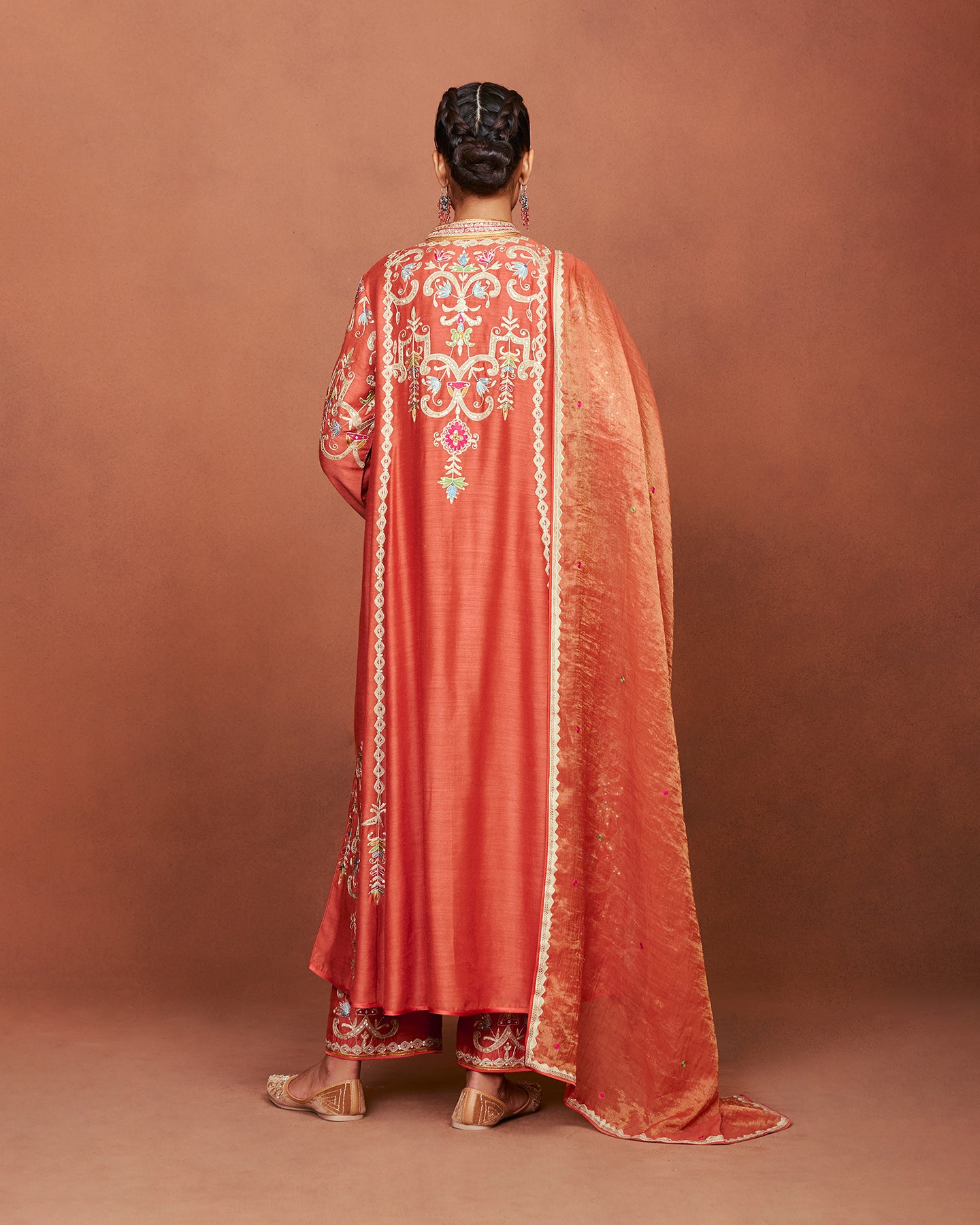 Amu Rusty Orange Long Kurta Set