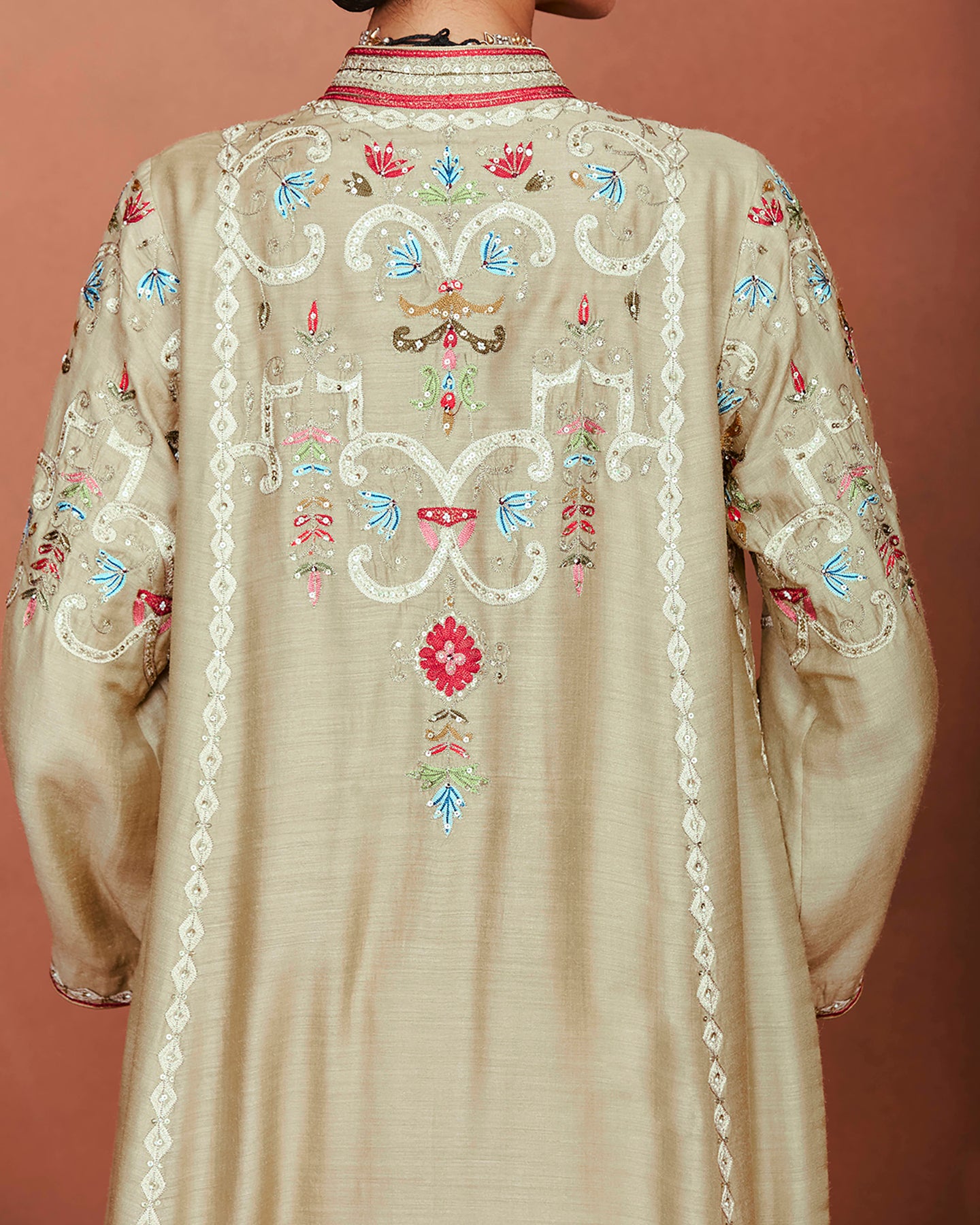 Amu Beige Long Kurta Set