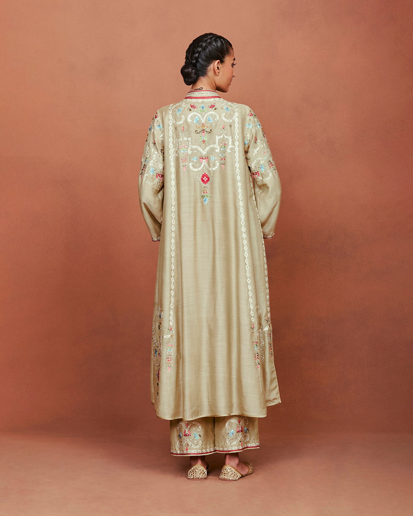 Amu Beige Long Kurta Set