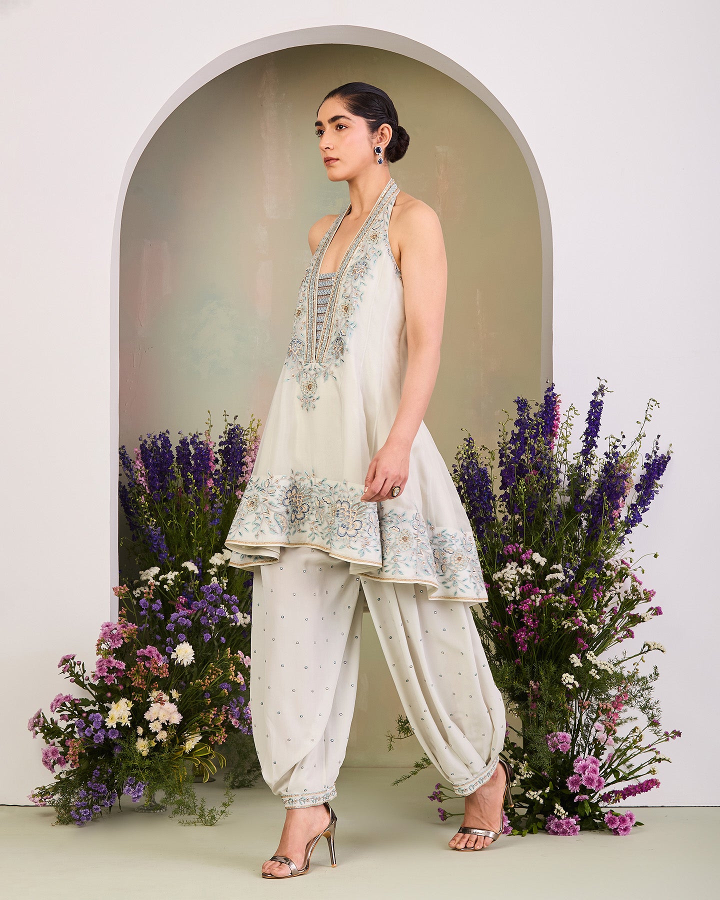 ivy short anarkali set