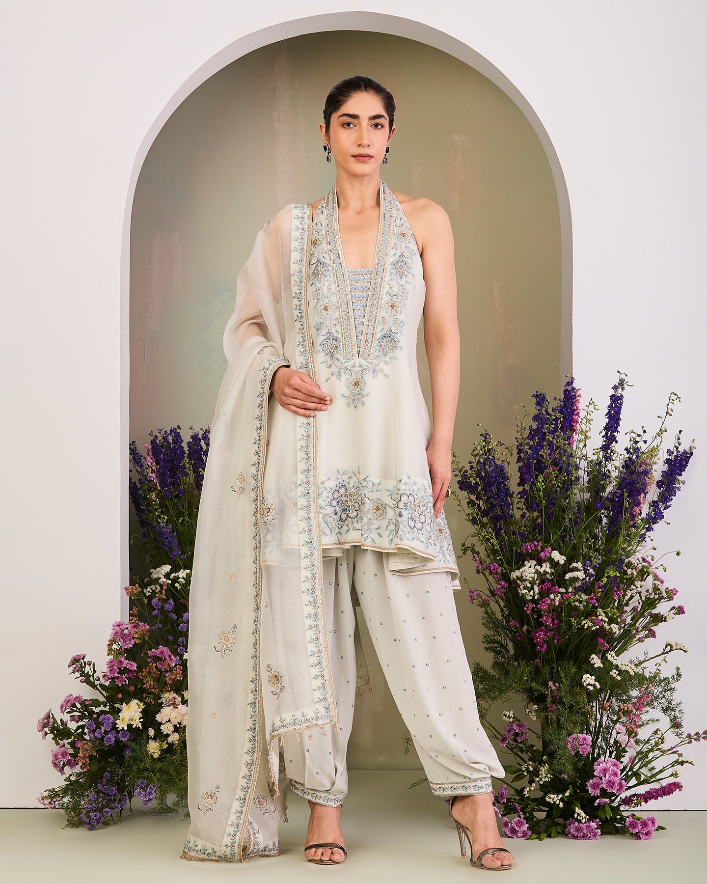 ivy short anarkali set