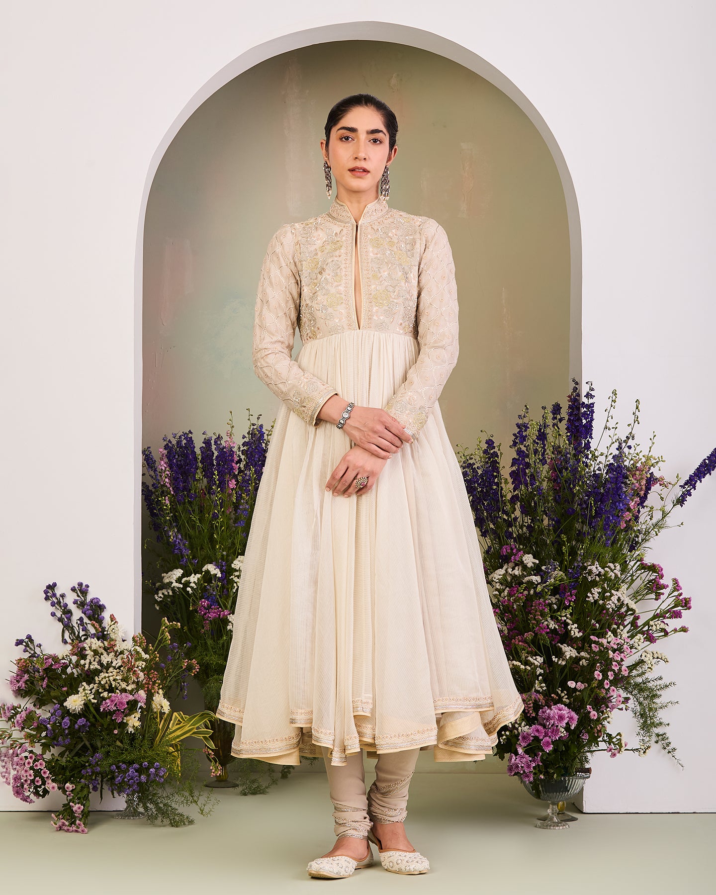 khizra long anarkali set