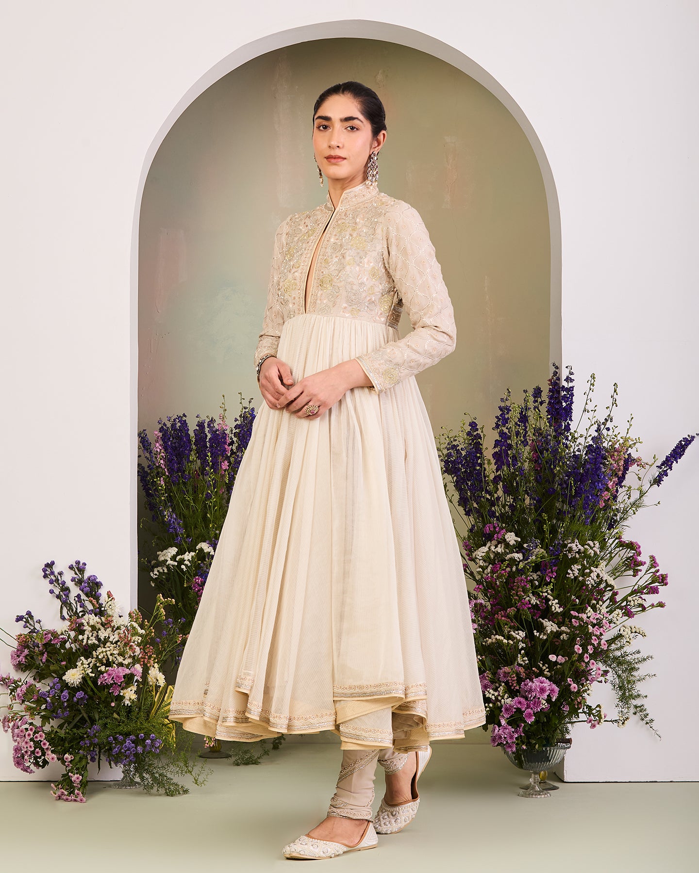 khizra long anarkali set