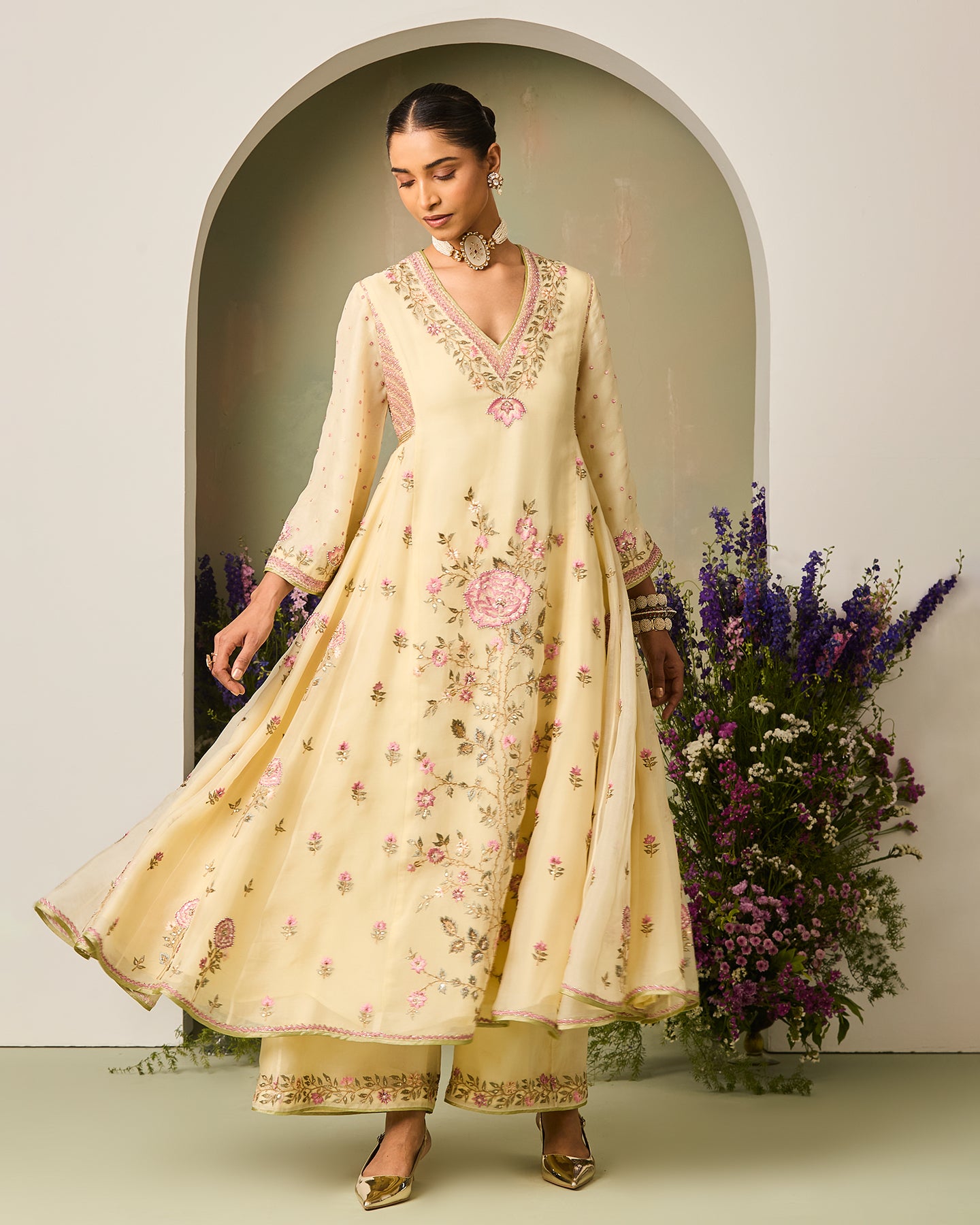 ajoor long anarkali set