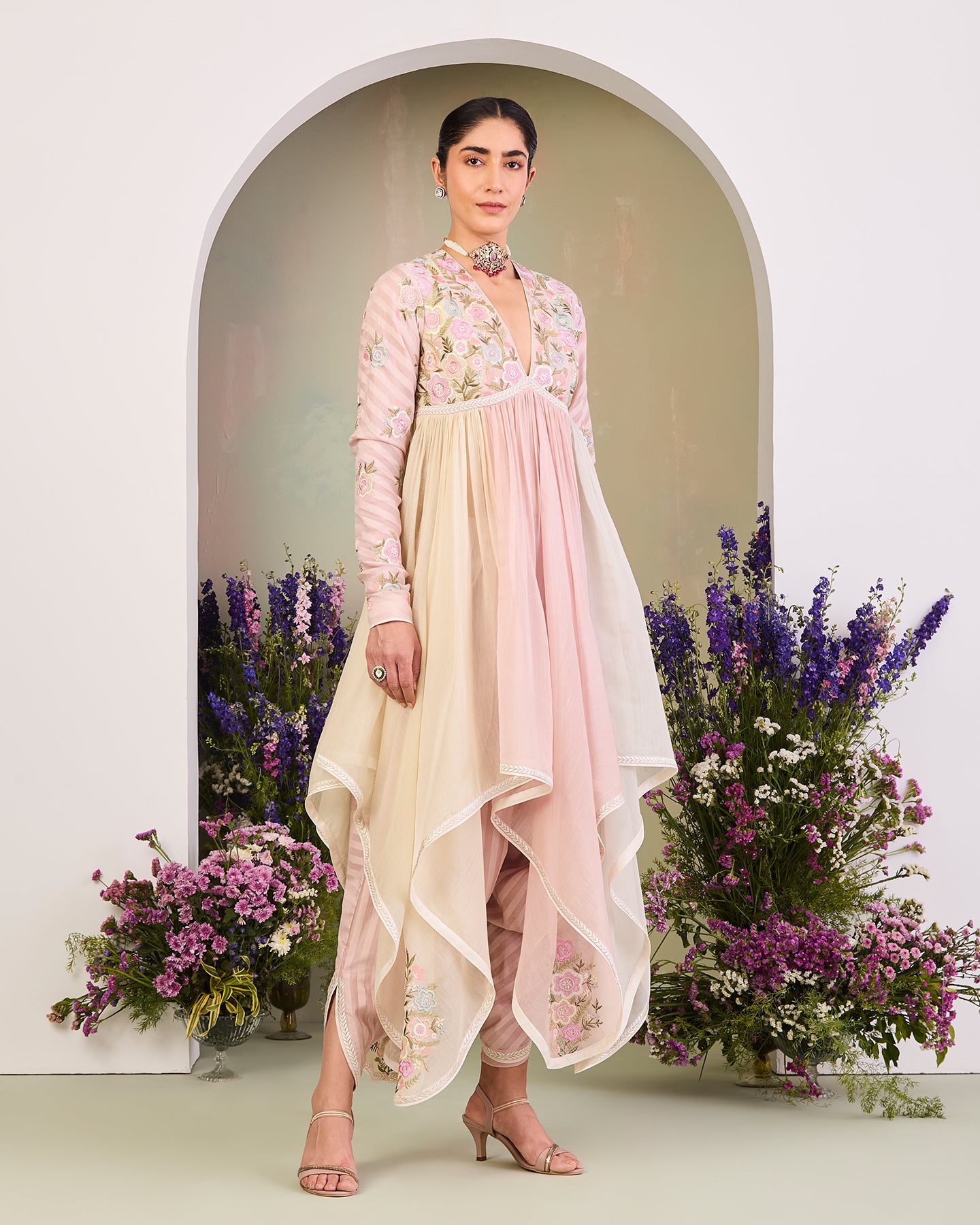 mishka long anarkali set