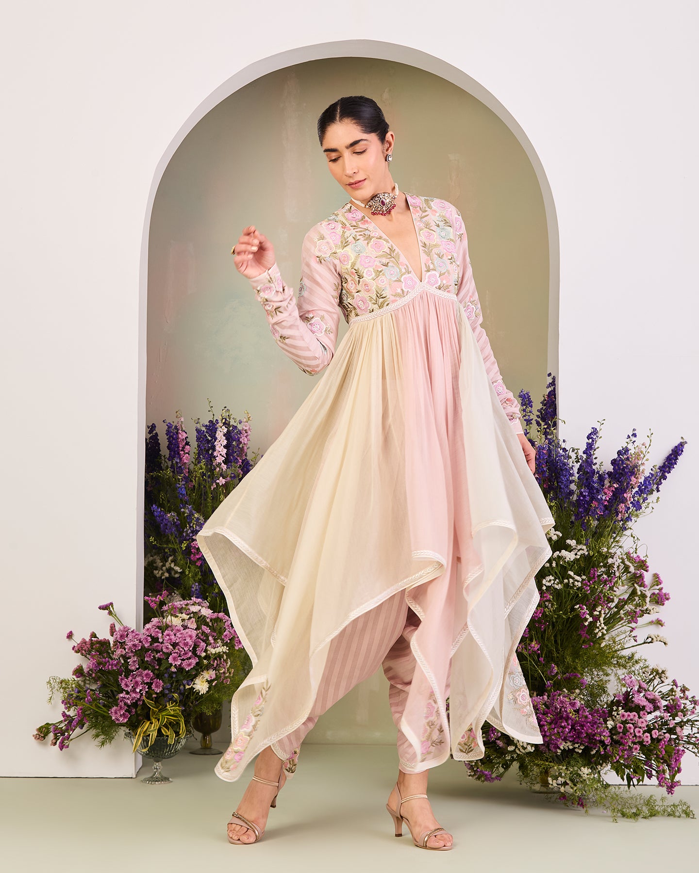 mishka long anarkali set