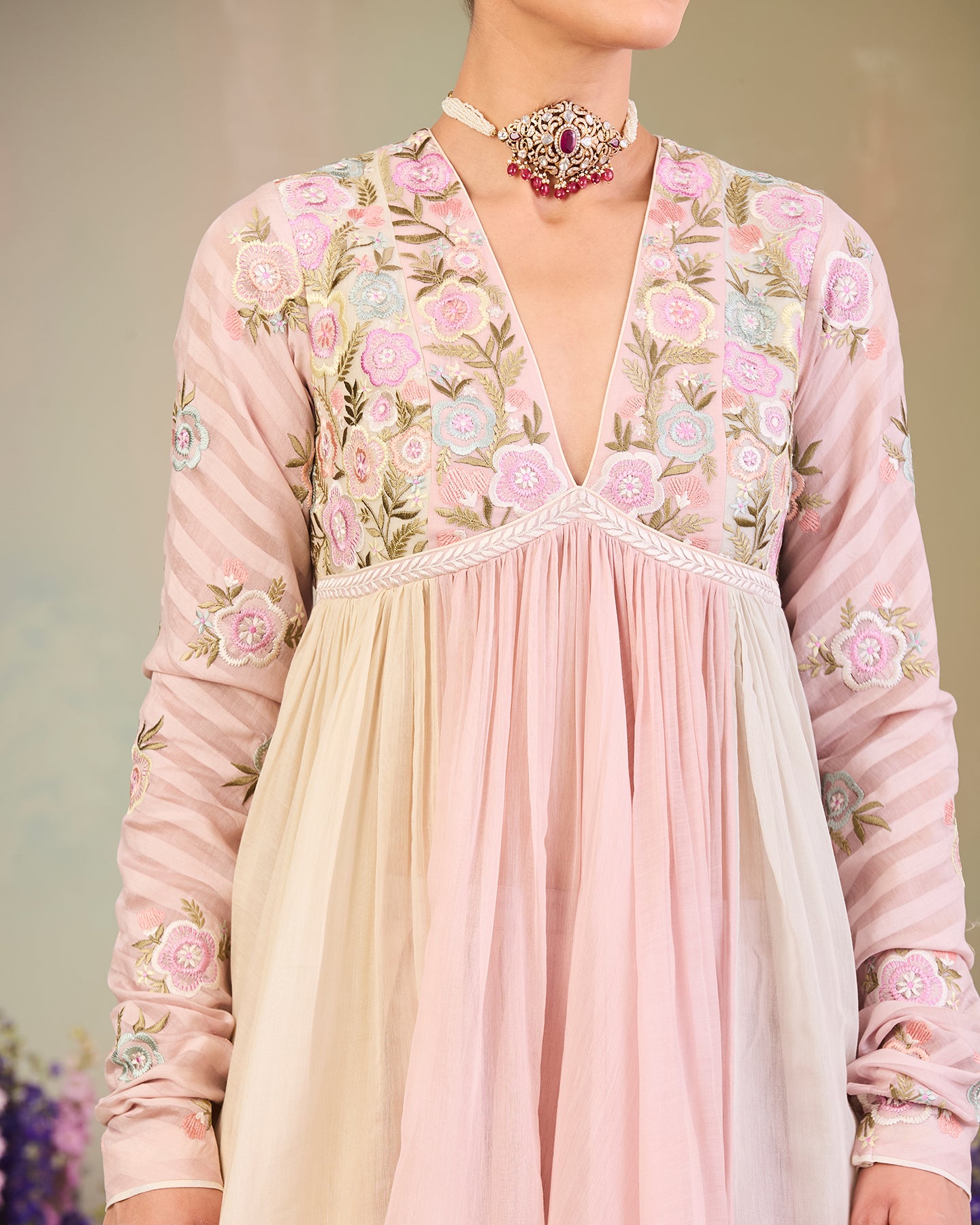 mishka long anarkali set