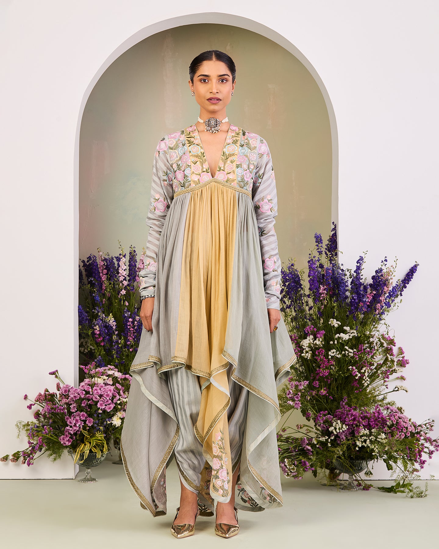 parisa long anarkali set