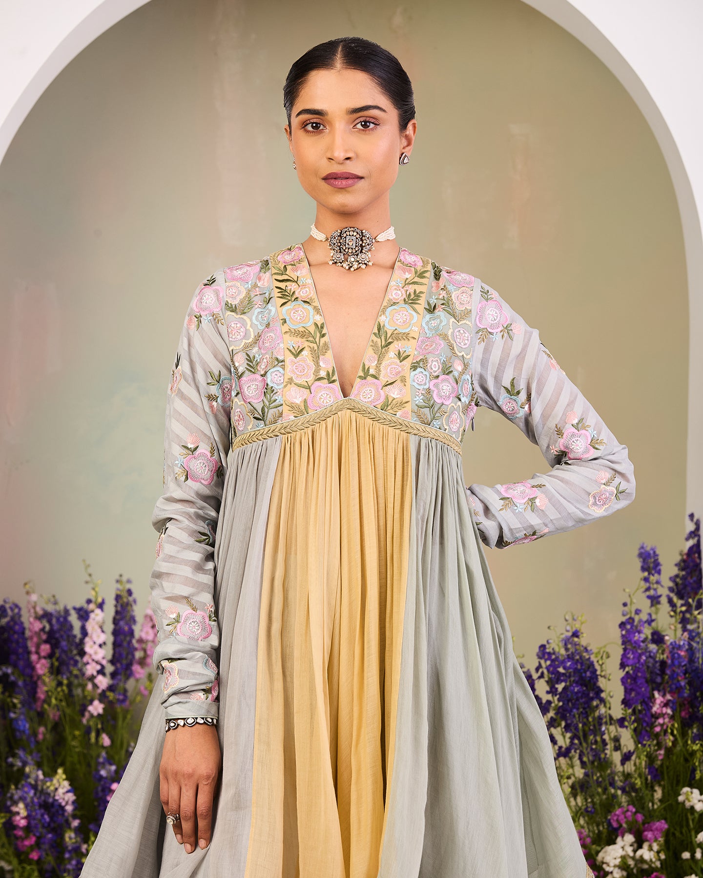 parisa long anarkali set