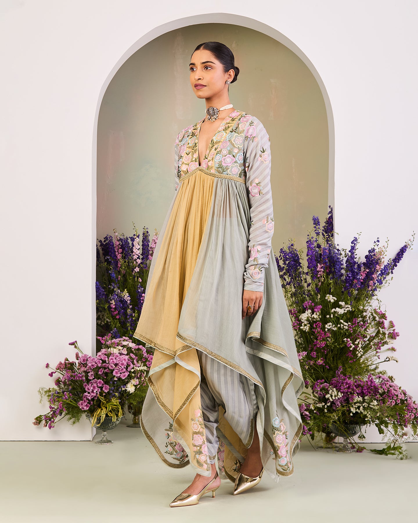 parisa long anarkali set