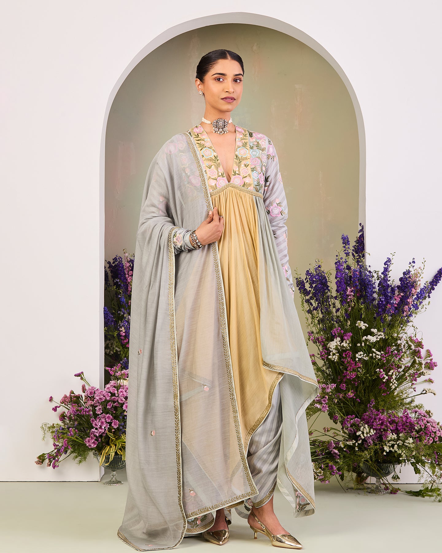 parisa long anarkali set
