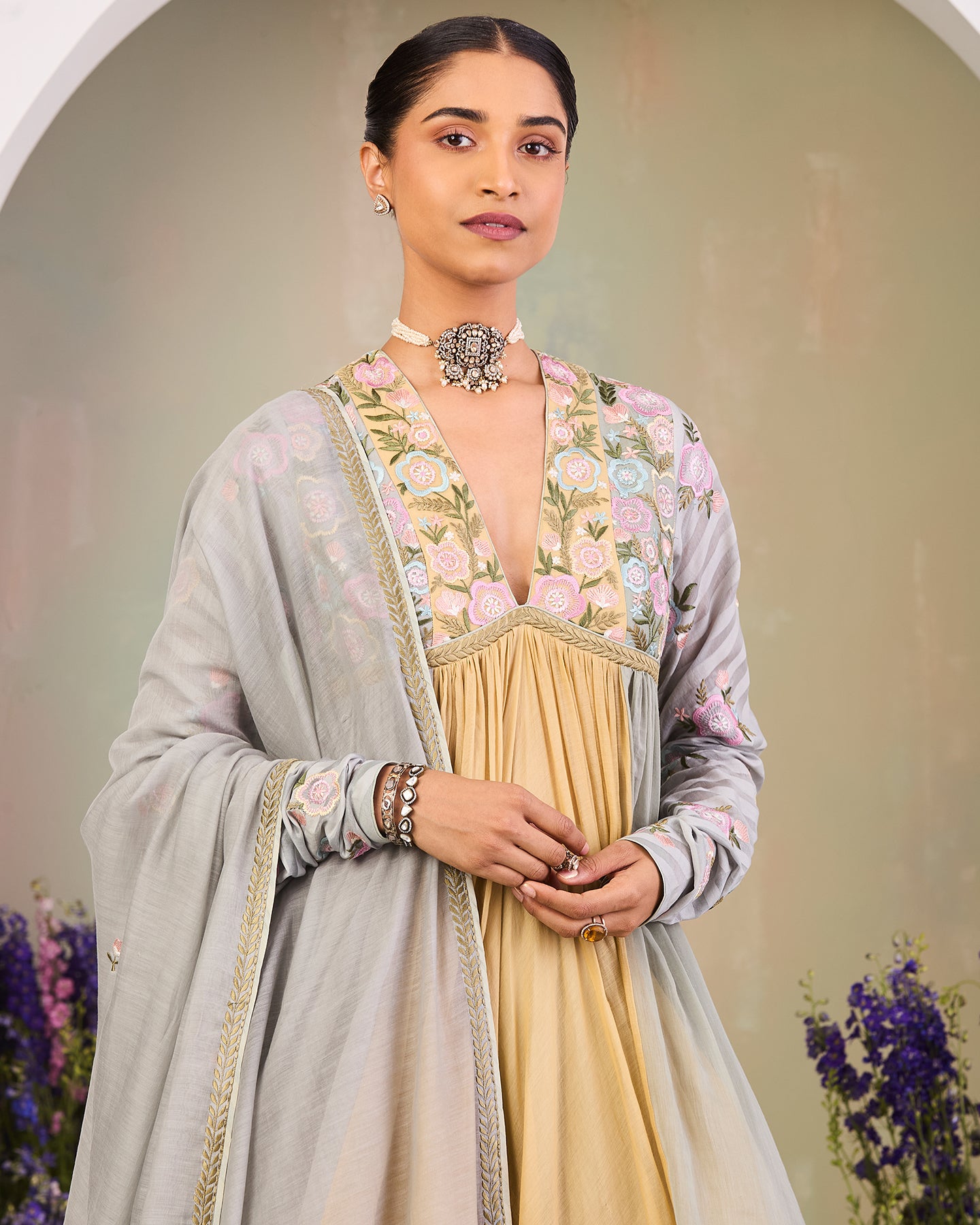 parisa long anarkali set