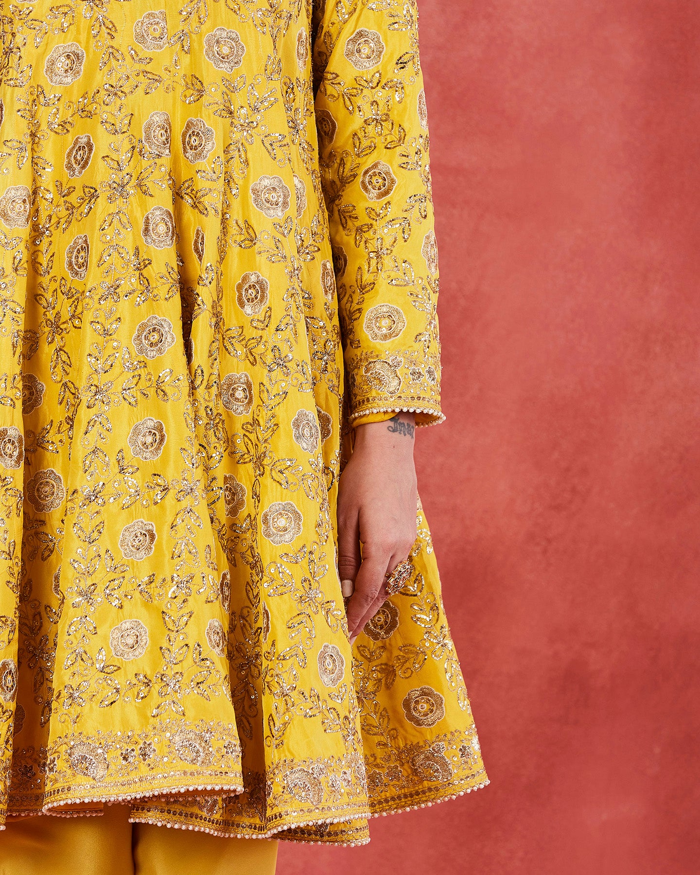 bushra short anarkali set