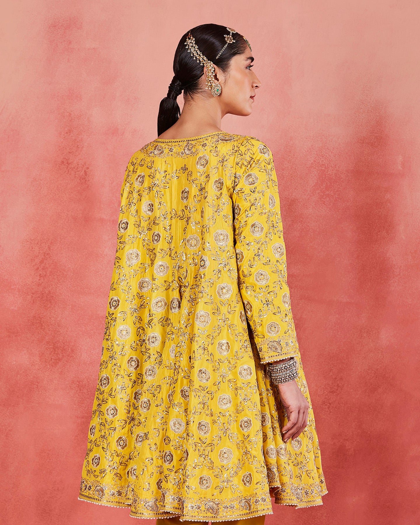 bushra short anarkali set