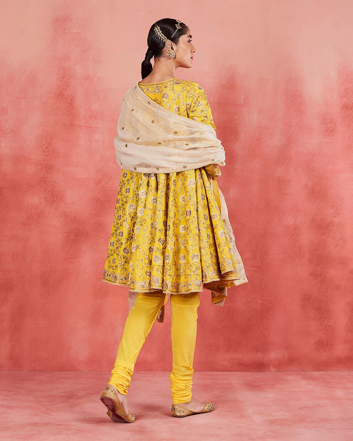 bushra short anarkali set