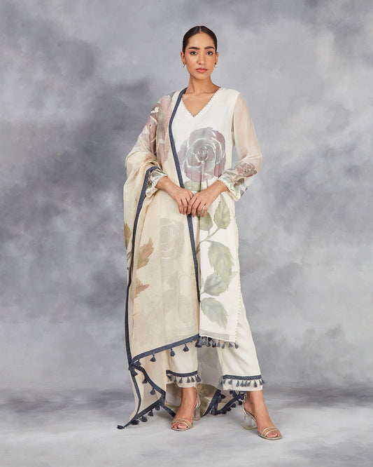 rose long kurta set