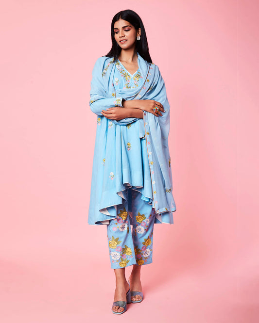 alayna anarkali set blue