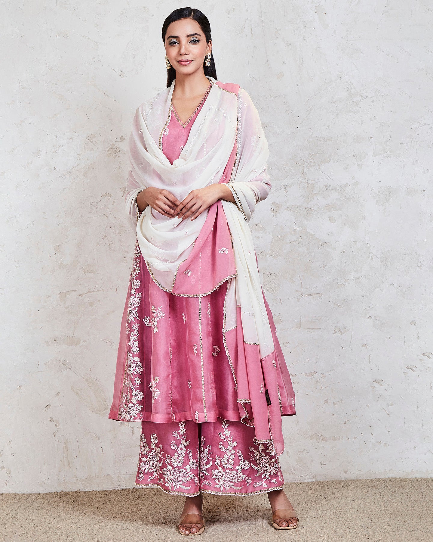 nasmeer kurta set pink